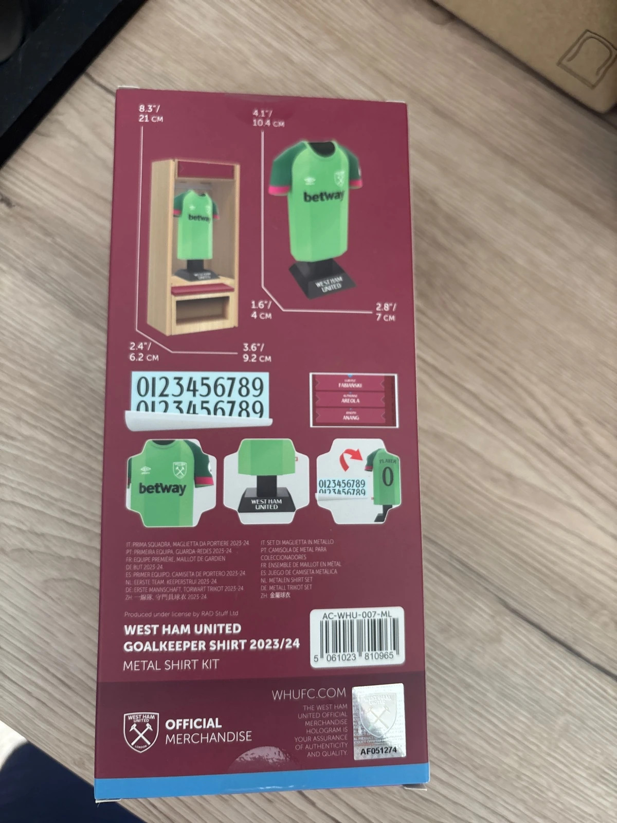 Produit rare Figurine maillot de gardien West ham united 2023/2024 – West Ham United – taille Taille unique 3