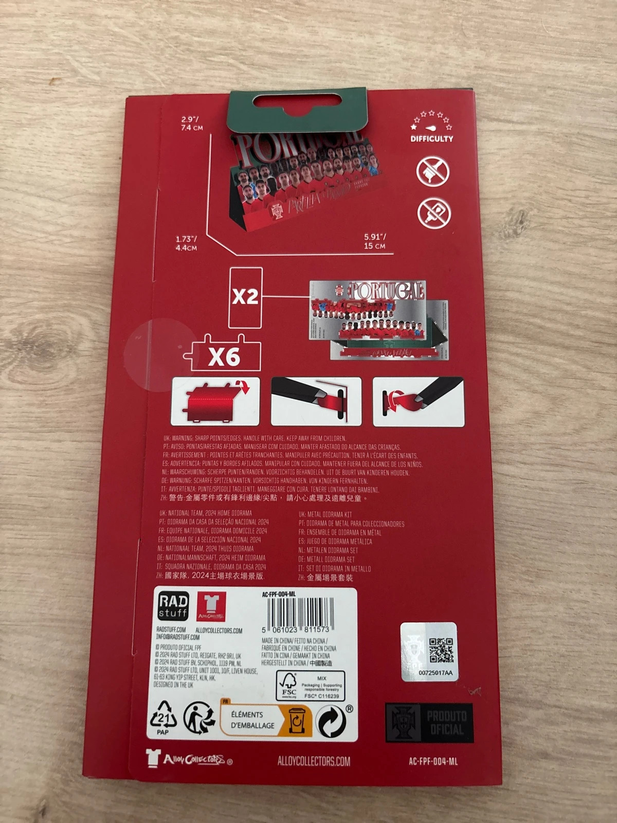 Produit rare Métal Diaporama 3D Portugal équipe de football 🇵🇹 – FORCA PORTUGAL 2