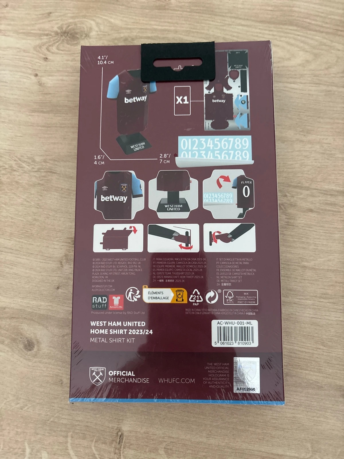 Maillot équipe West ham united en 3D saison 2023/2024 – West Ham 2