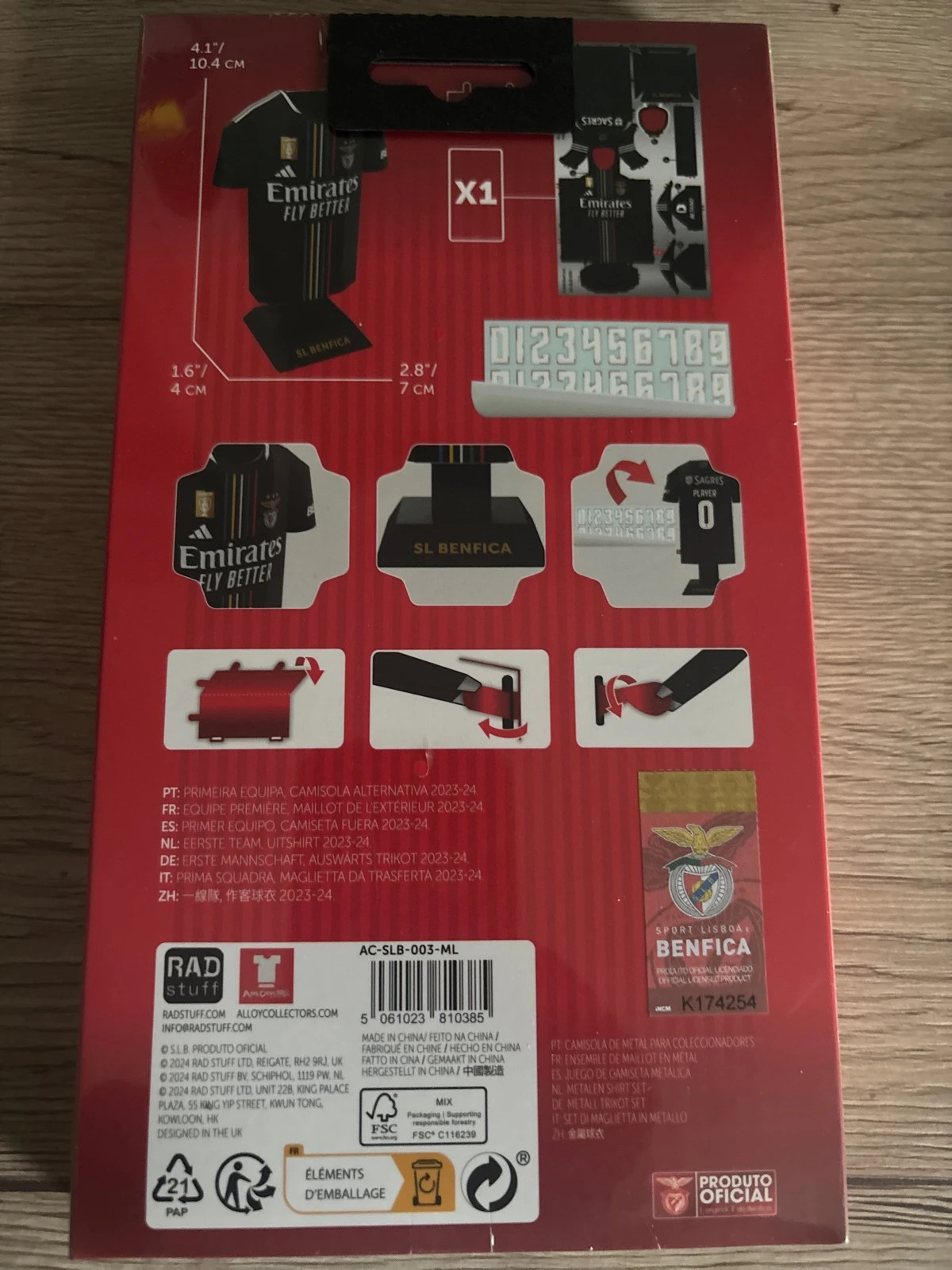 Produit Rare maillot en Métal 3D du Benfica SL 2023/2024 – Benfica 3