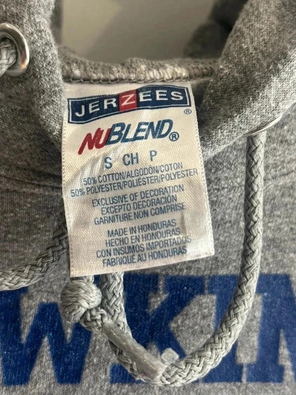 Sweat à capuche vintage Hawkins Middle School – gris – style universitaire 🇺🇸 – Jerzees – taille S 4