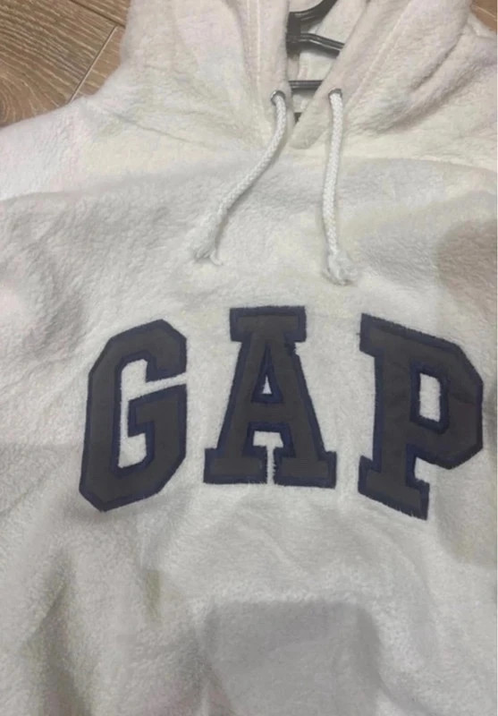 Polaire à capuche GAP homme –blanc – logo poitrine – GAP – taille S / 36 / 8 2