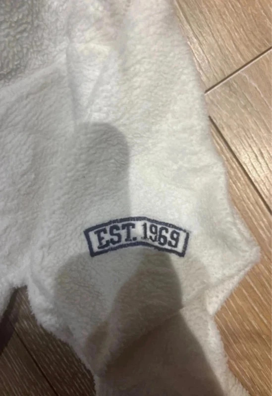 Polaire à capuche GAP homme –blanc – logo poitrine – GAP – taille S / 36 / 8 3