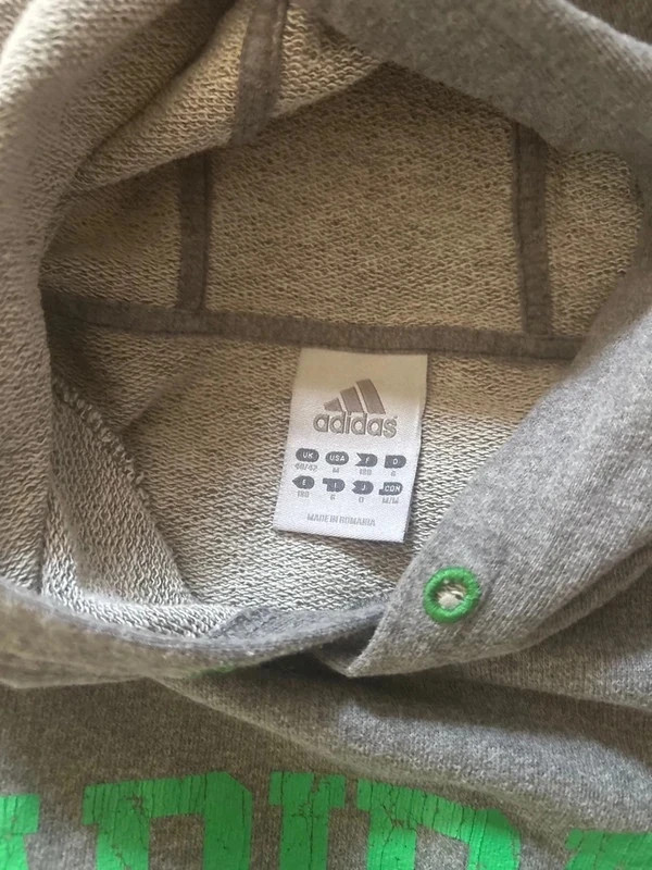 Sweat à capuche adidas vintage gris/noir/vert – Taille M – adidas – taille M 2
