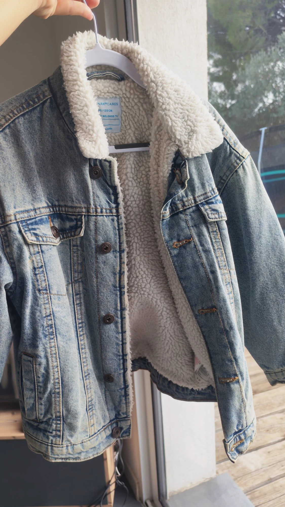 Veste en Jean polaire aviateur