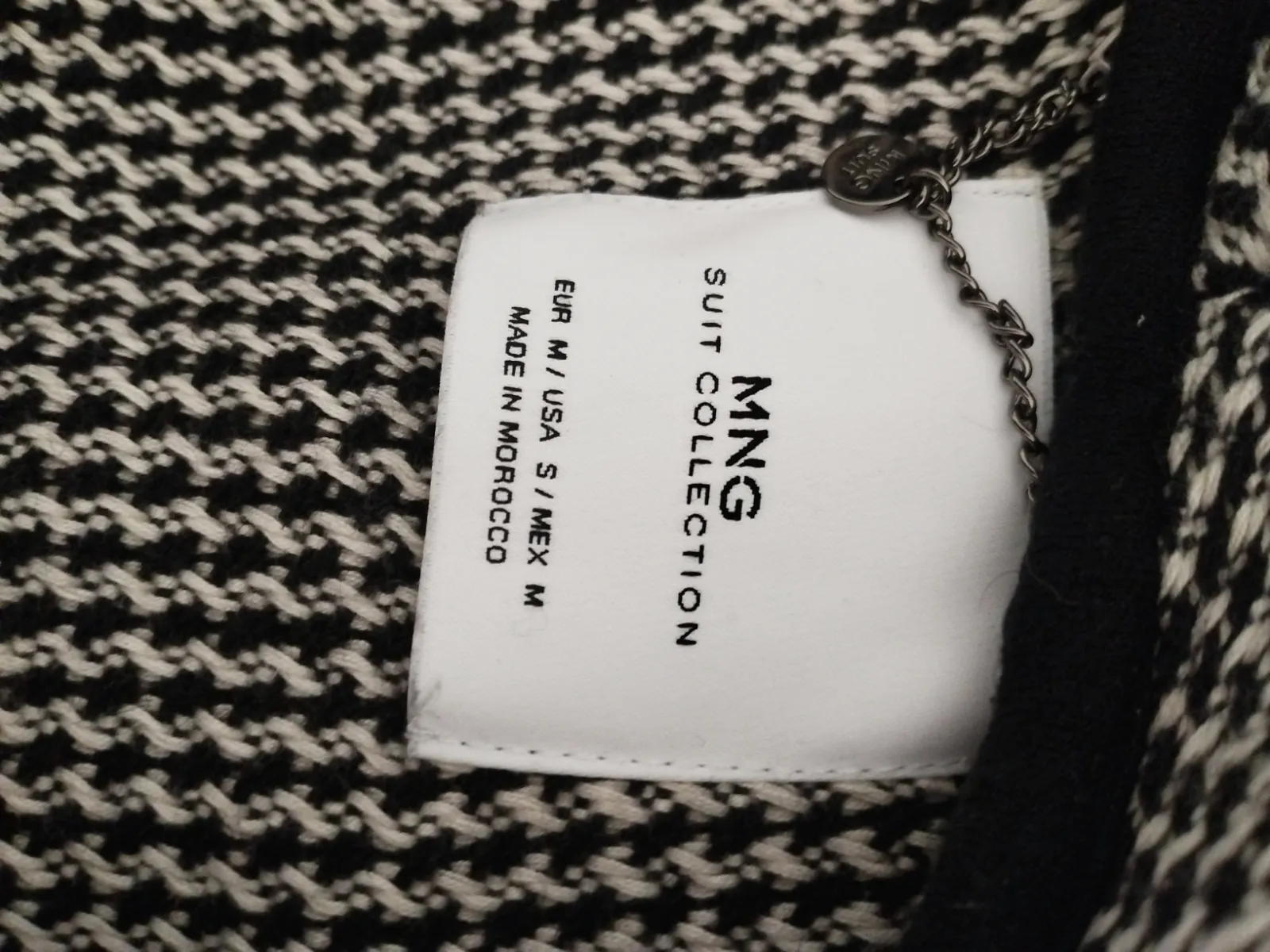 Chaqueta corta de punto con estampado pata de gallo. De Mango – Mango – taille M 5