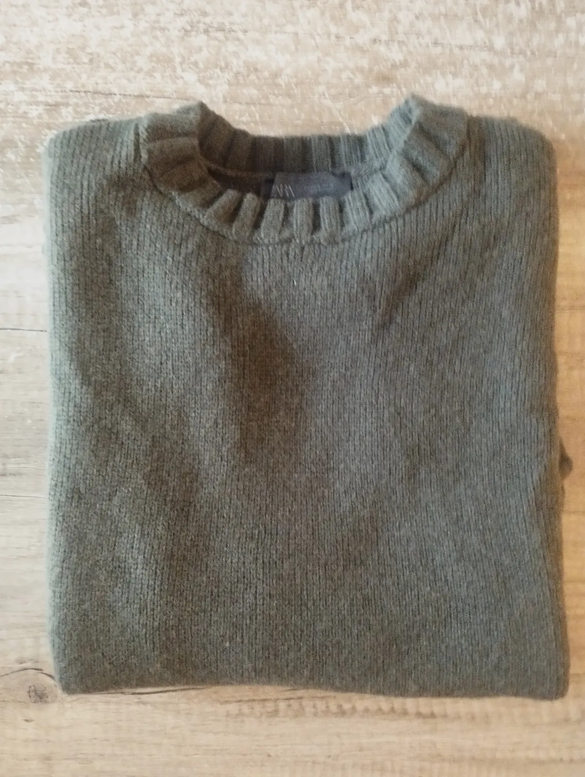 Chaleco de punto sin mangas verde caqui. Talla S – Zara – taille S 4