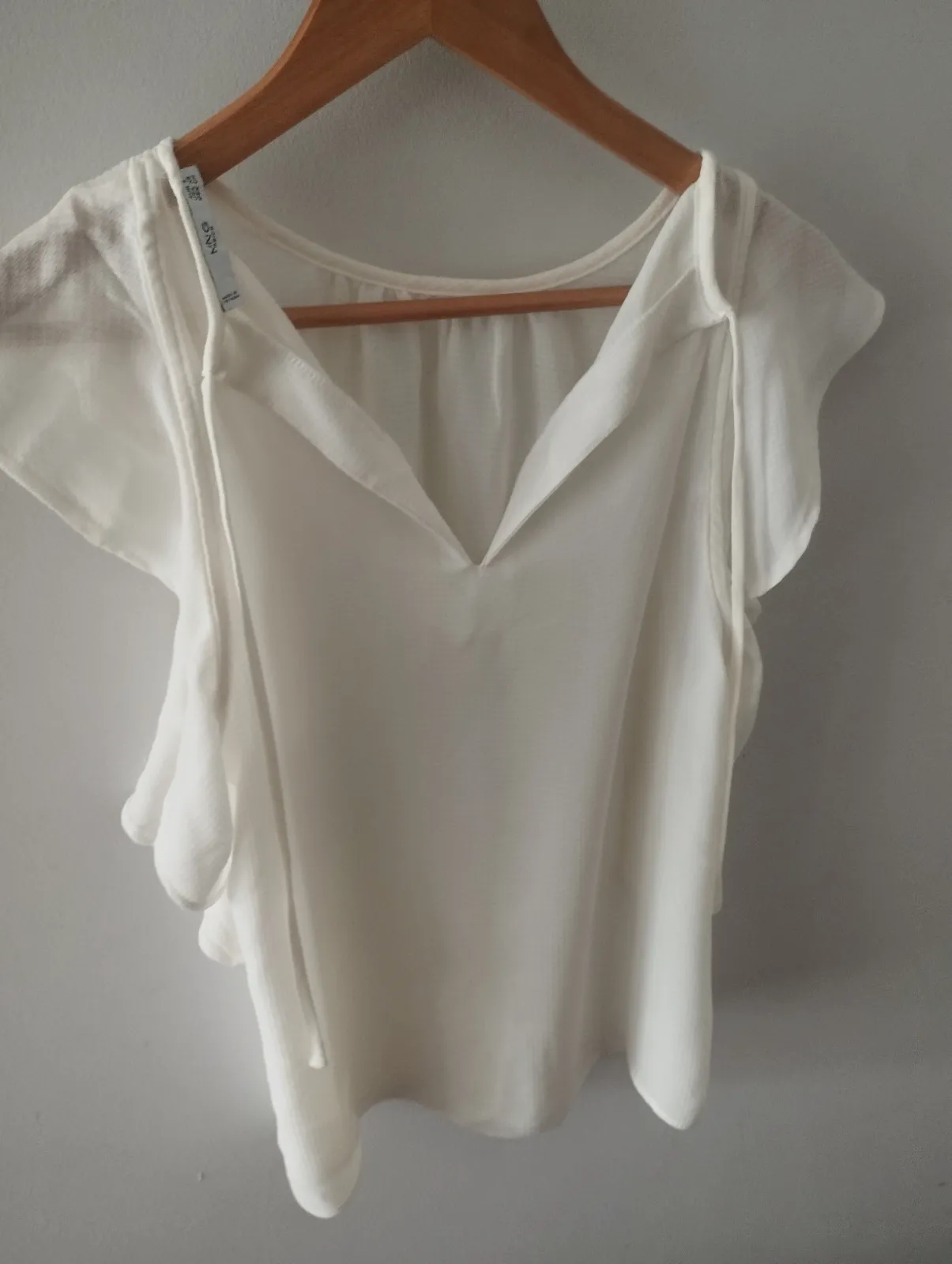 Blusa blanca con volantes Mango talla S – Mango – taille S 2