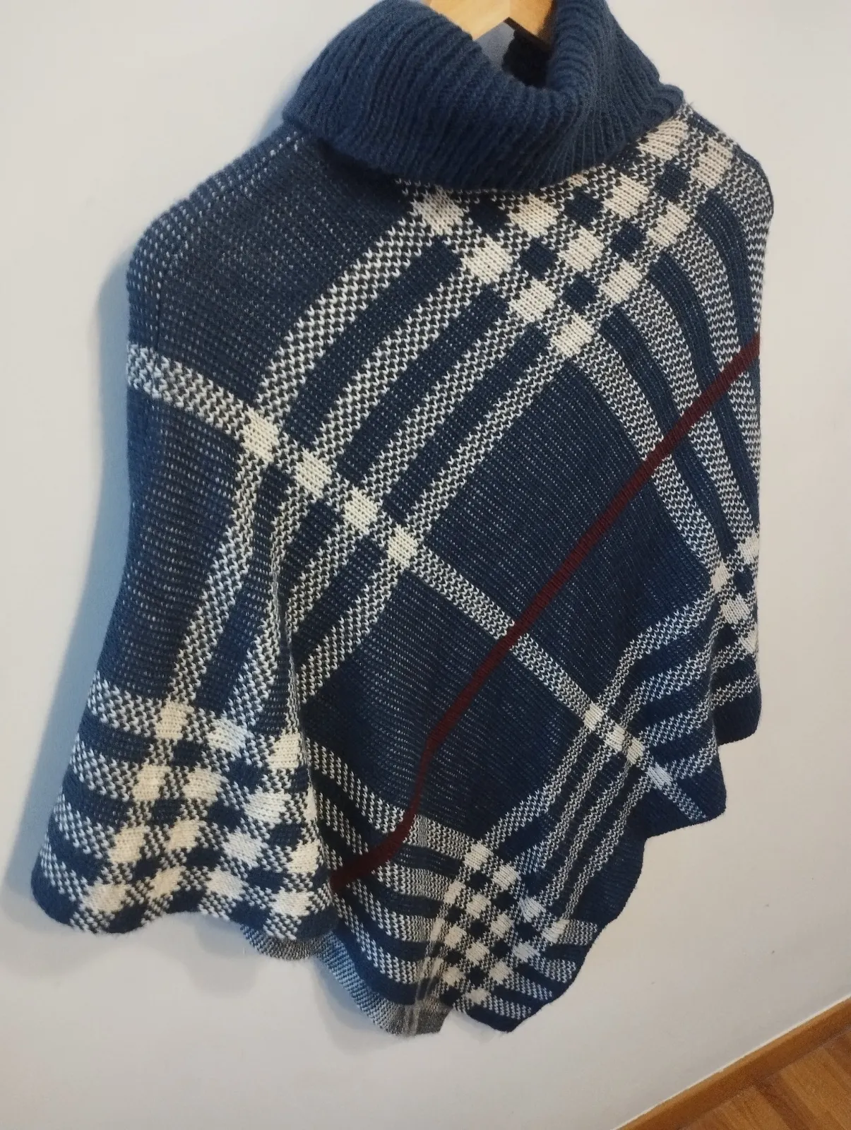 Poncho de punto con cuello vuelto a cuadros – No name – taille M 2