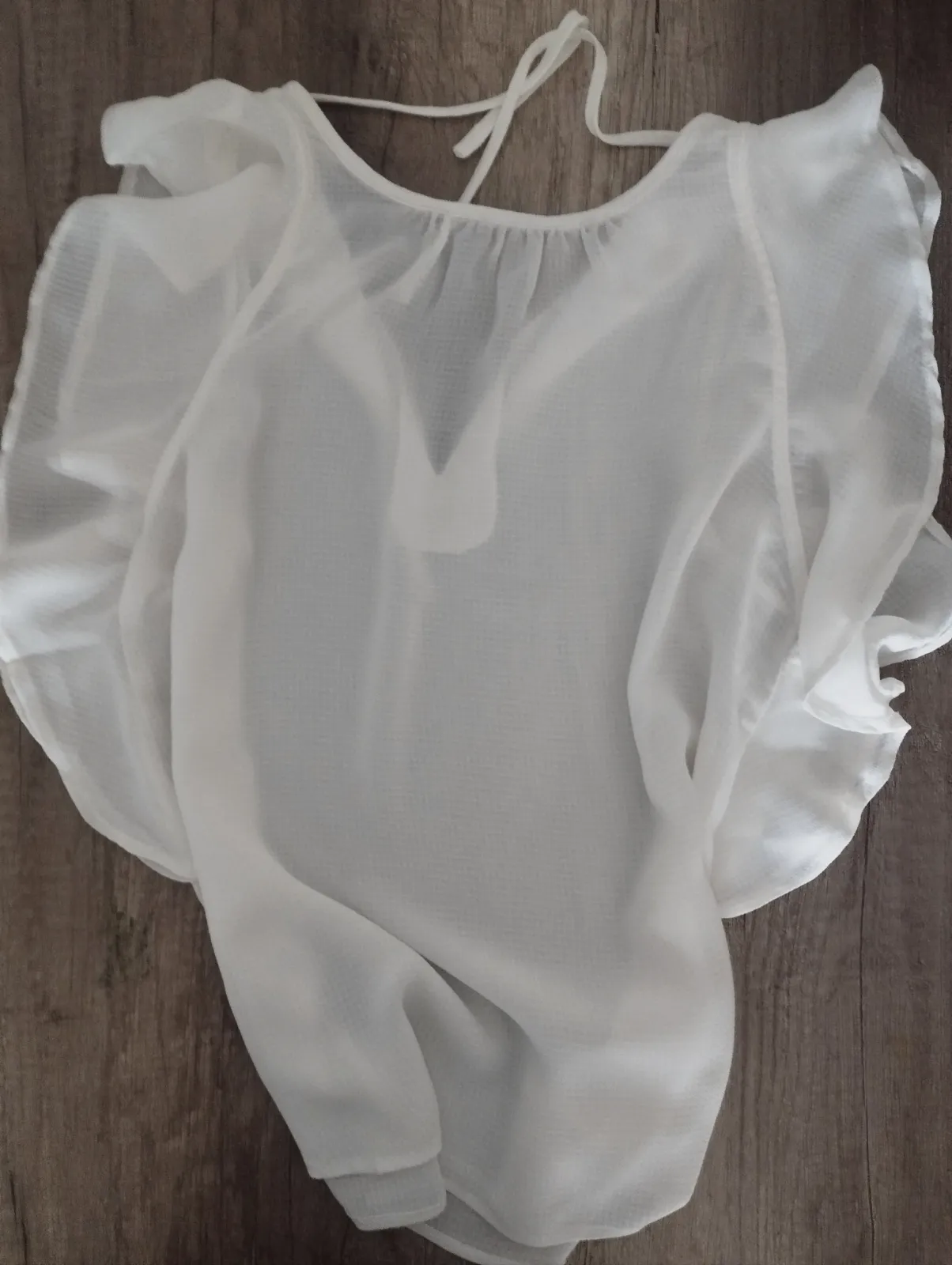 Blusa blanca con volantes Mango talla S – Mango – taille S 5