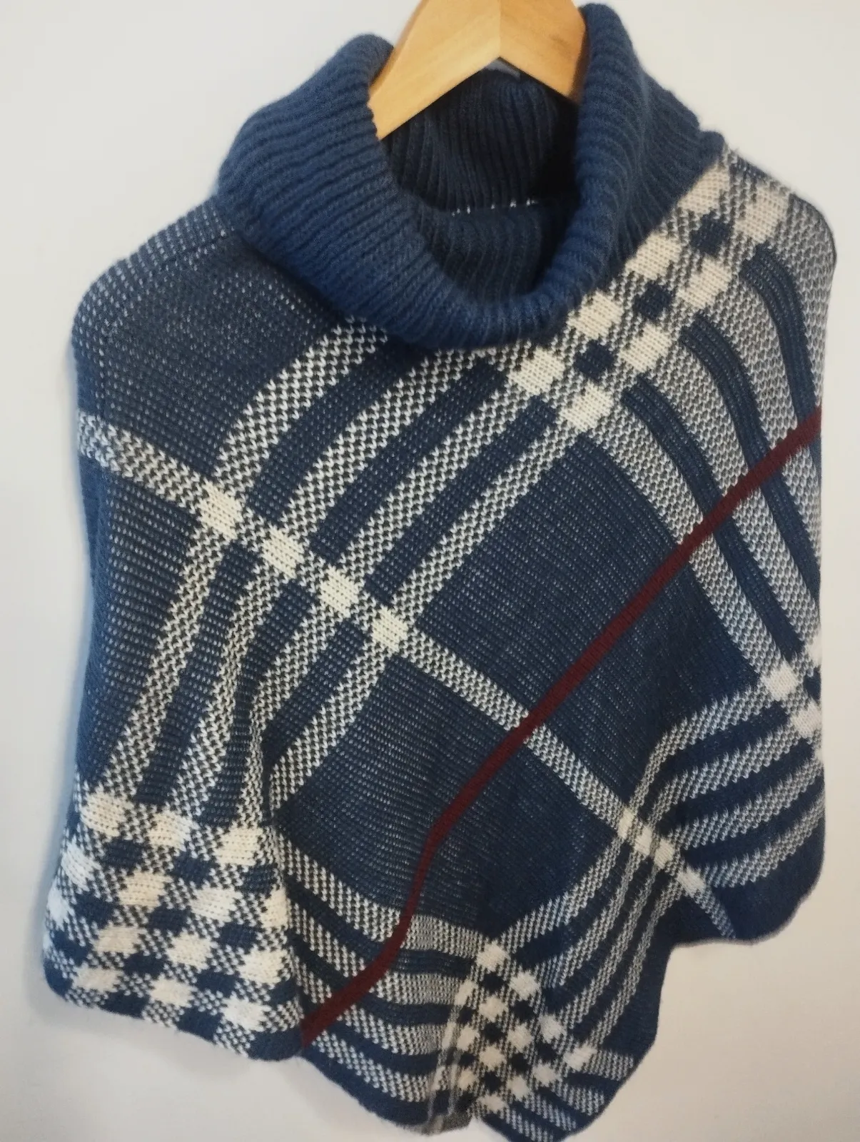 Poncho de punto con cuello vuelto a cuadros – No name – taille M 3