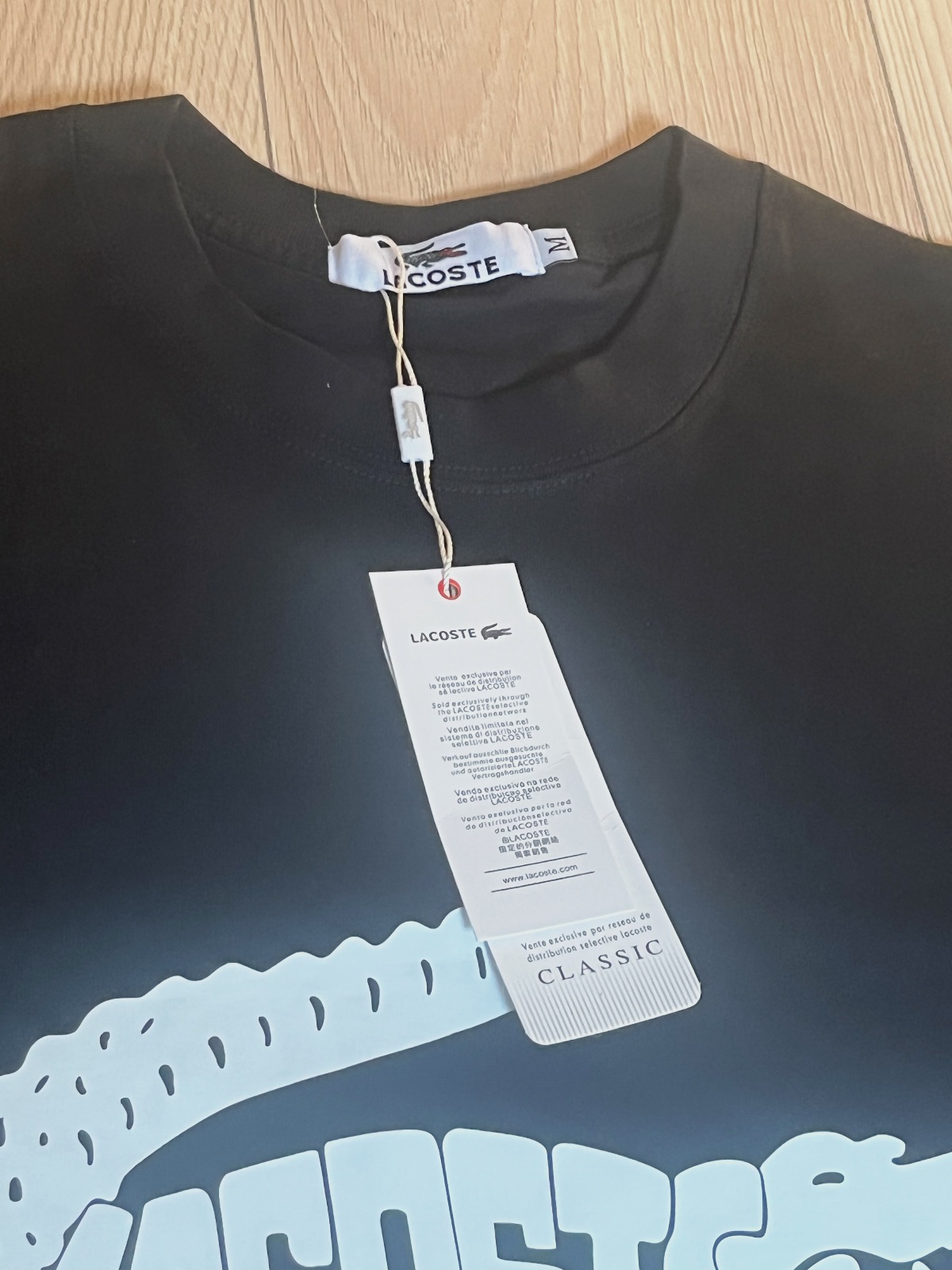 Lacoste T-shirt noir | Grand logo crocodile | Neuf avec étiquette – Lacoste – taille M 2