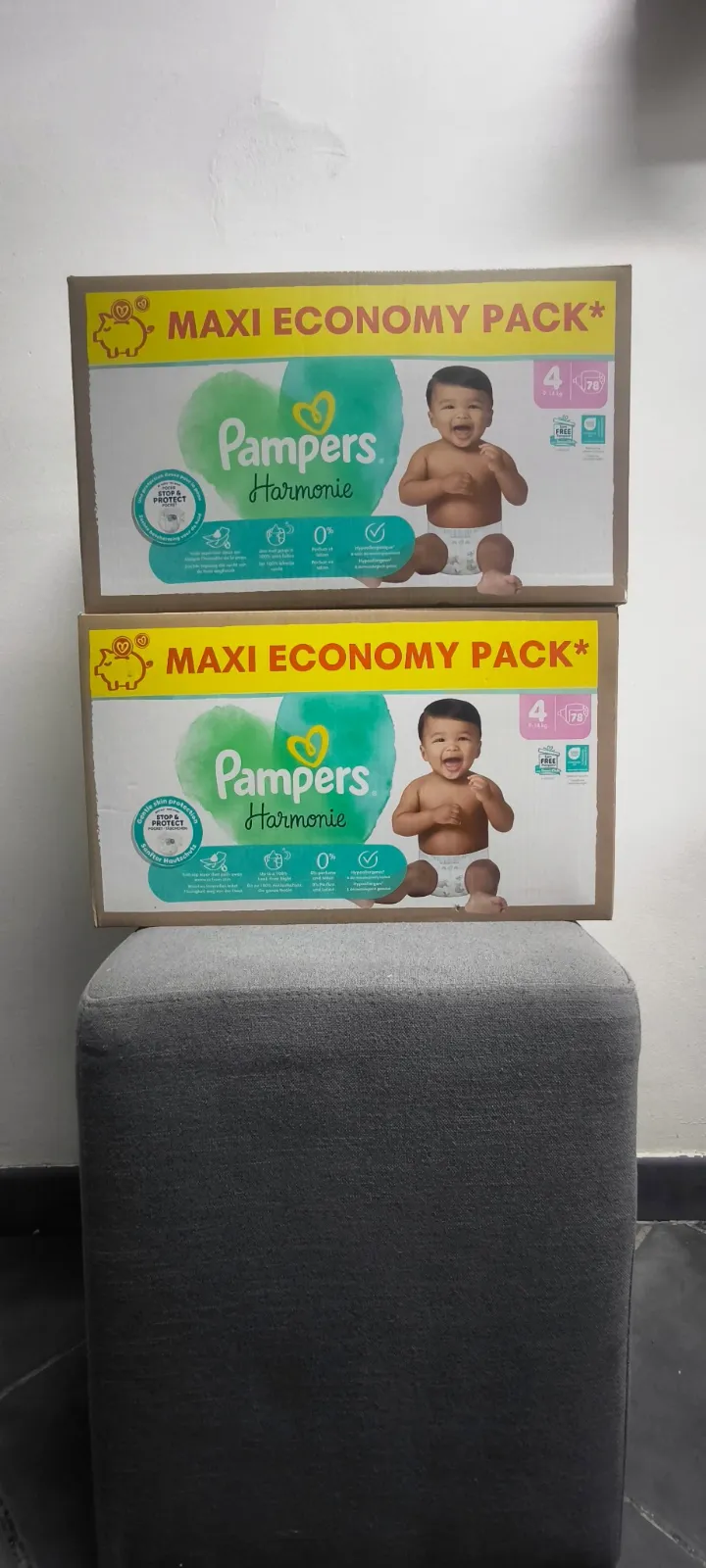 Lot de 2 paquets de couches Pampers Harmonie Taille 4 – Pampers – taille 6 mois 2