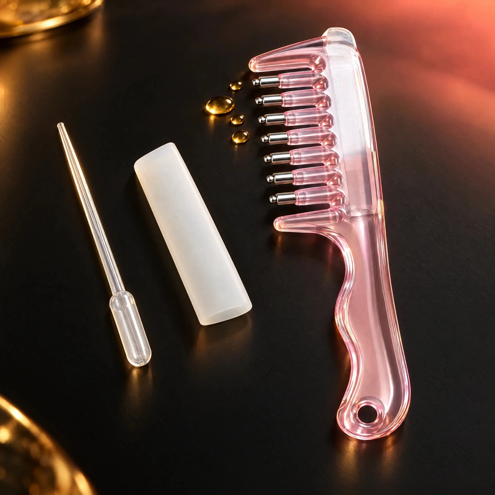 Peigne applicateur d’huile pour cuir chevelu