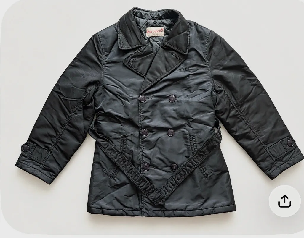 Manteau caban matelassé Rose Schootnoir ceinturé