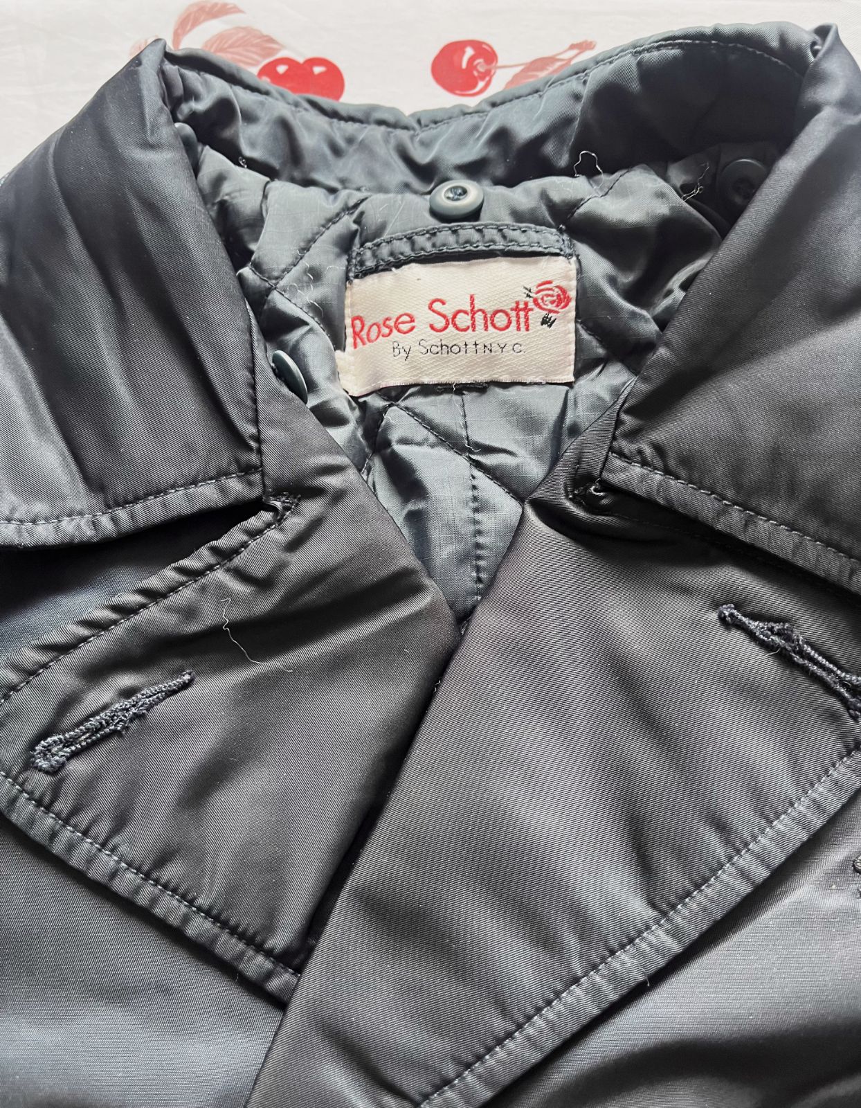Manteau caban matelassé Rose Schootnoir ceinturé – Schott – taille Taille unique 2
