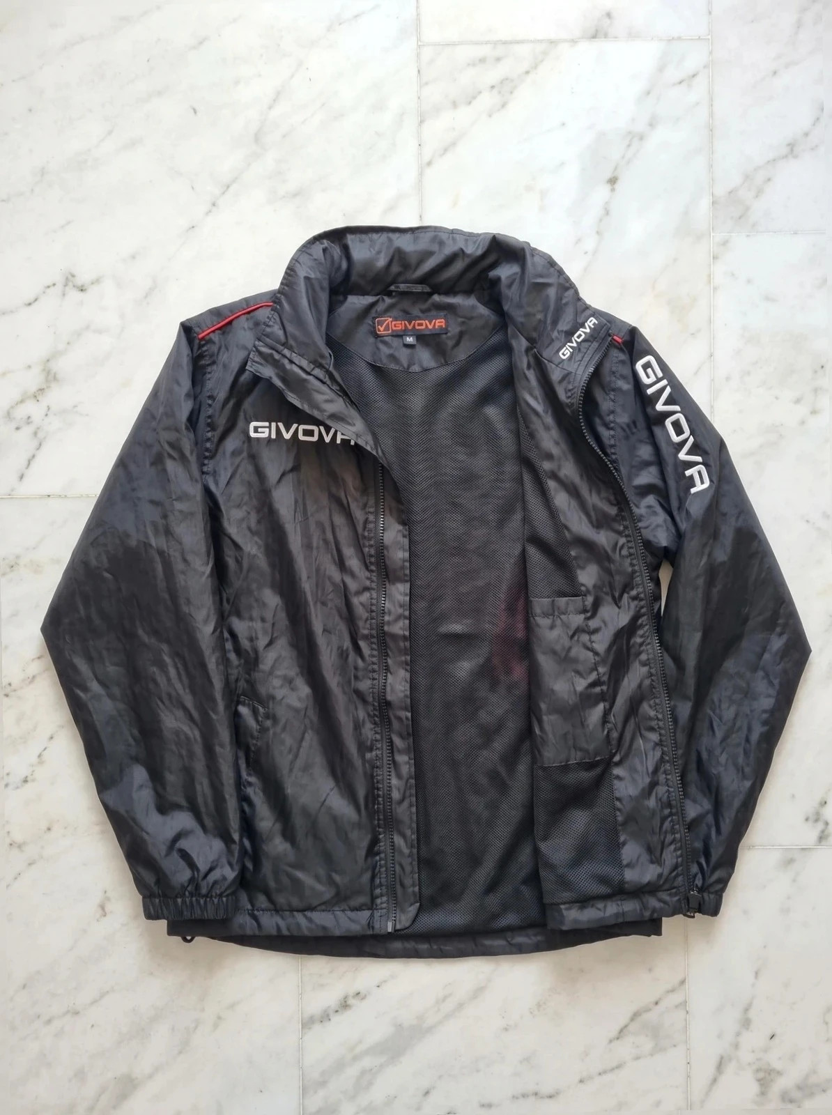 Veste Givova Rain Scudo Noire et rouge