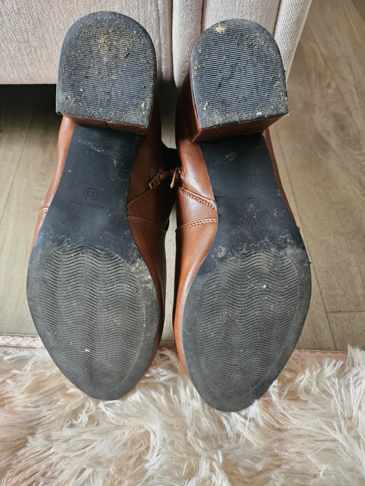 Bottines à talons marron en similicuir – Anna Field – taille EU 39 5