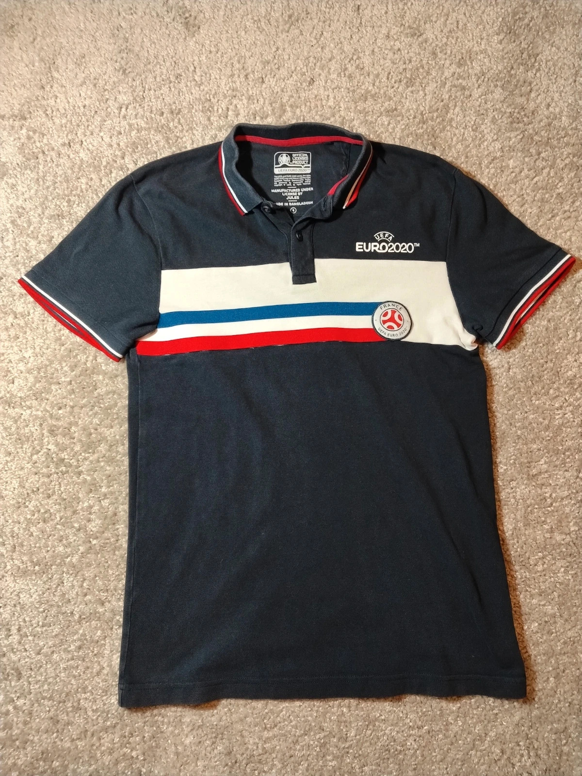 Polo t-shirt maillot France uefa Euro 2020 jules taille S couleur bleu