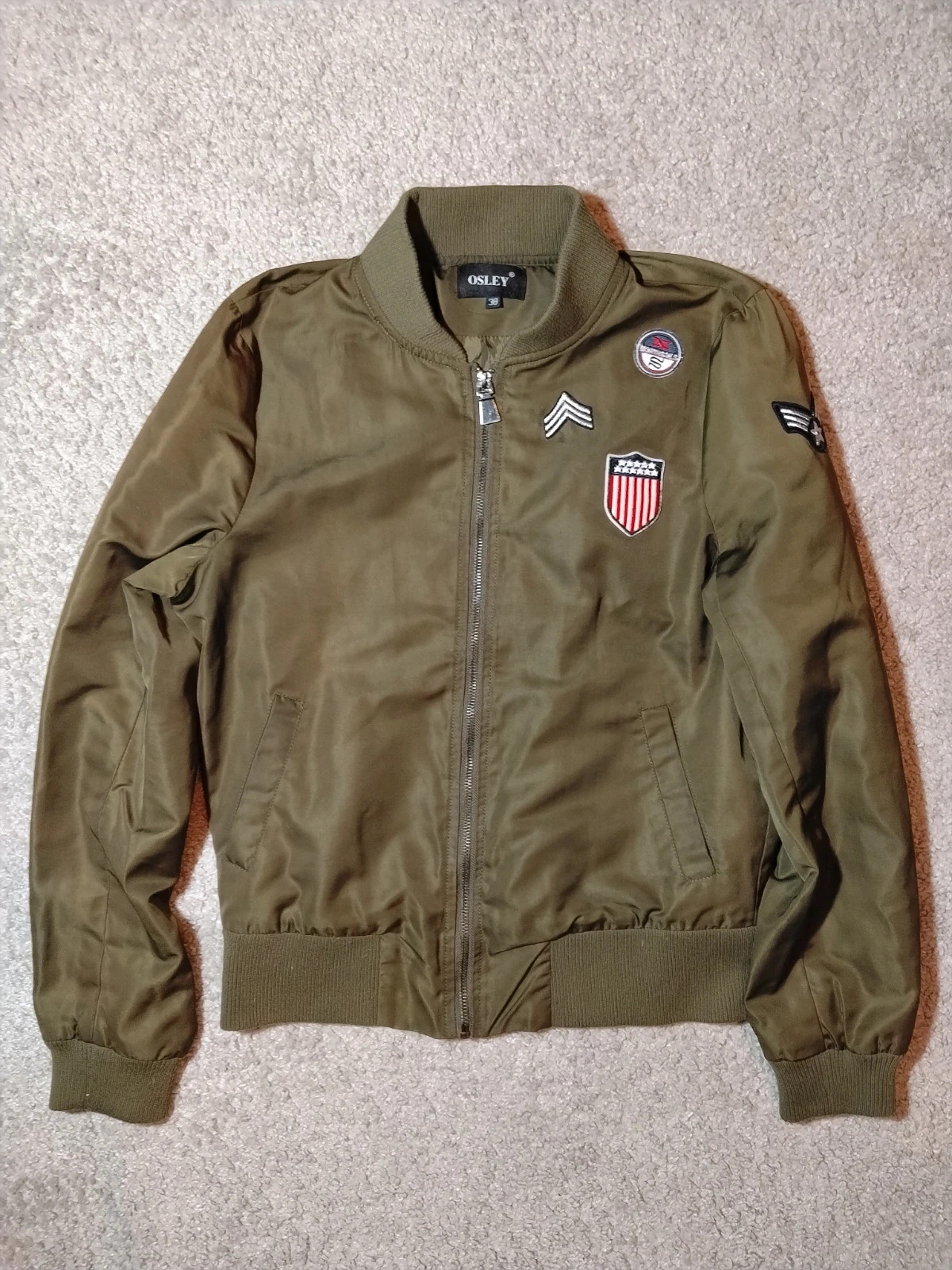 Blouson aviation bonbers femme Osley taille 38 couleur kaki militaire
