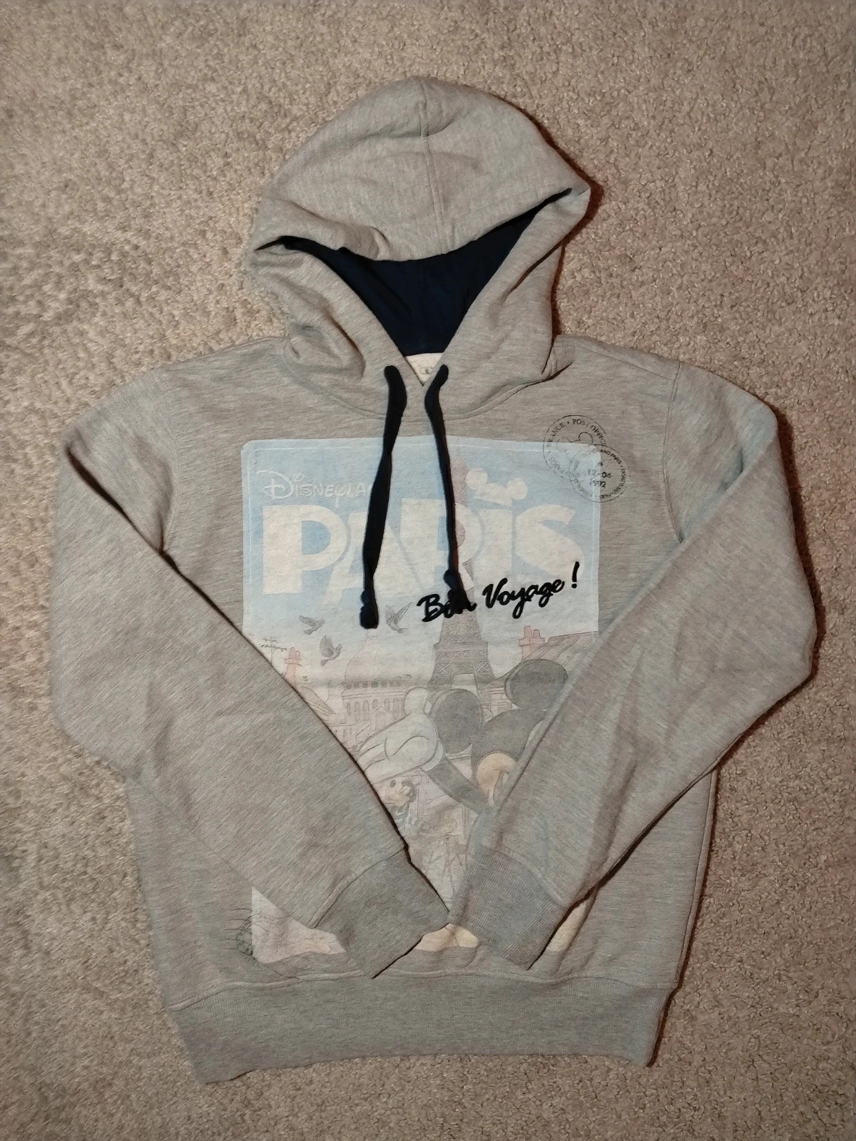 Sweat a capuche pull femme Disneyland paris vintage taille S couleur gris