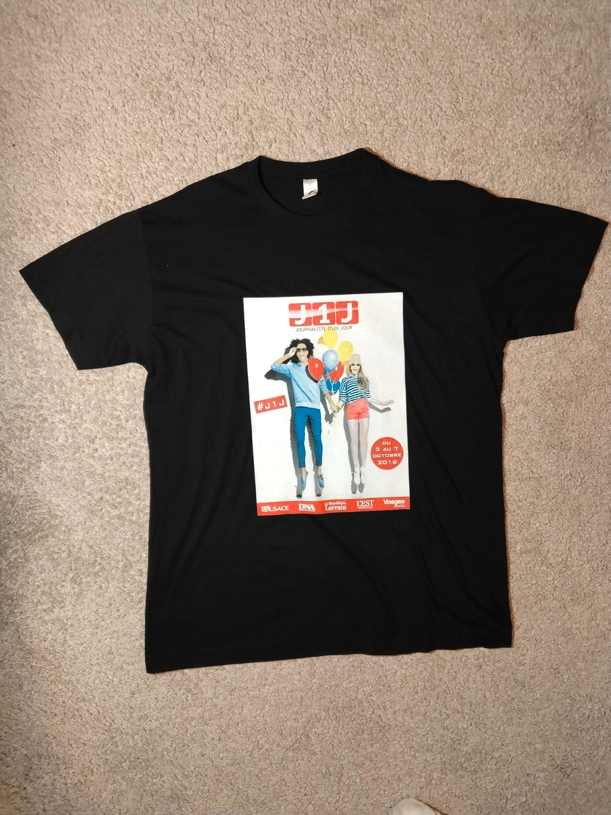 T-shirt maillot sol's publicité crédit mutuel taille S noir