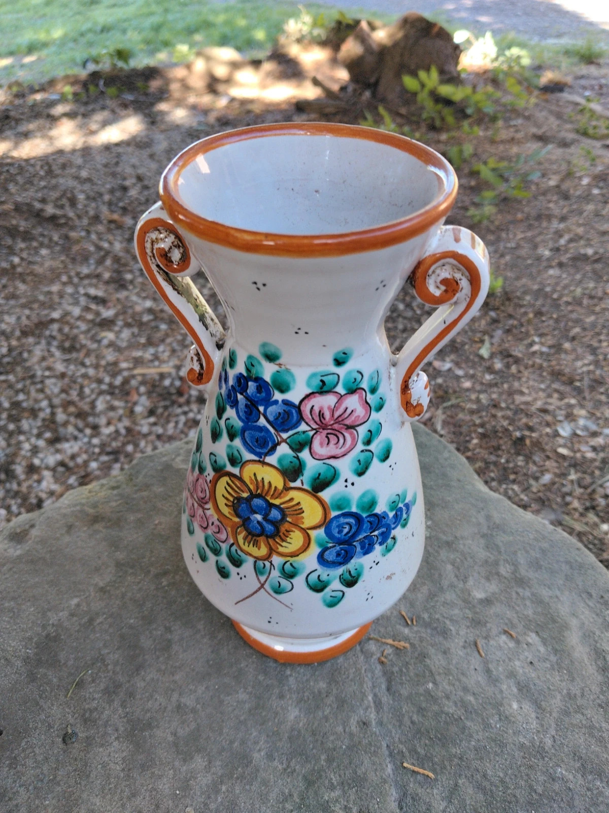 Petit vase céramique italienne majolique Deruta fait main