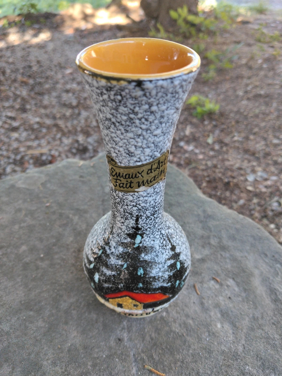 Petit vase soliflore émaillé main La Bresse chalet montagne