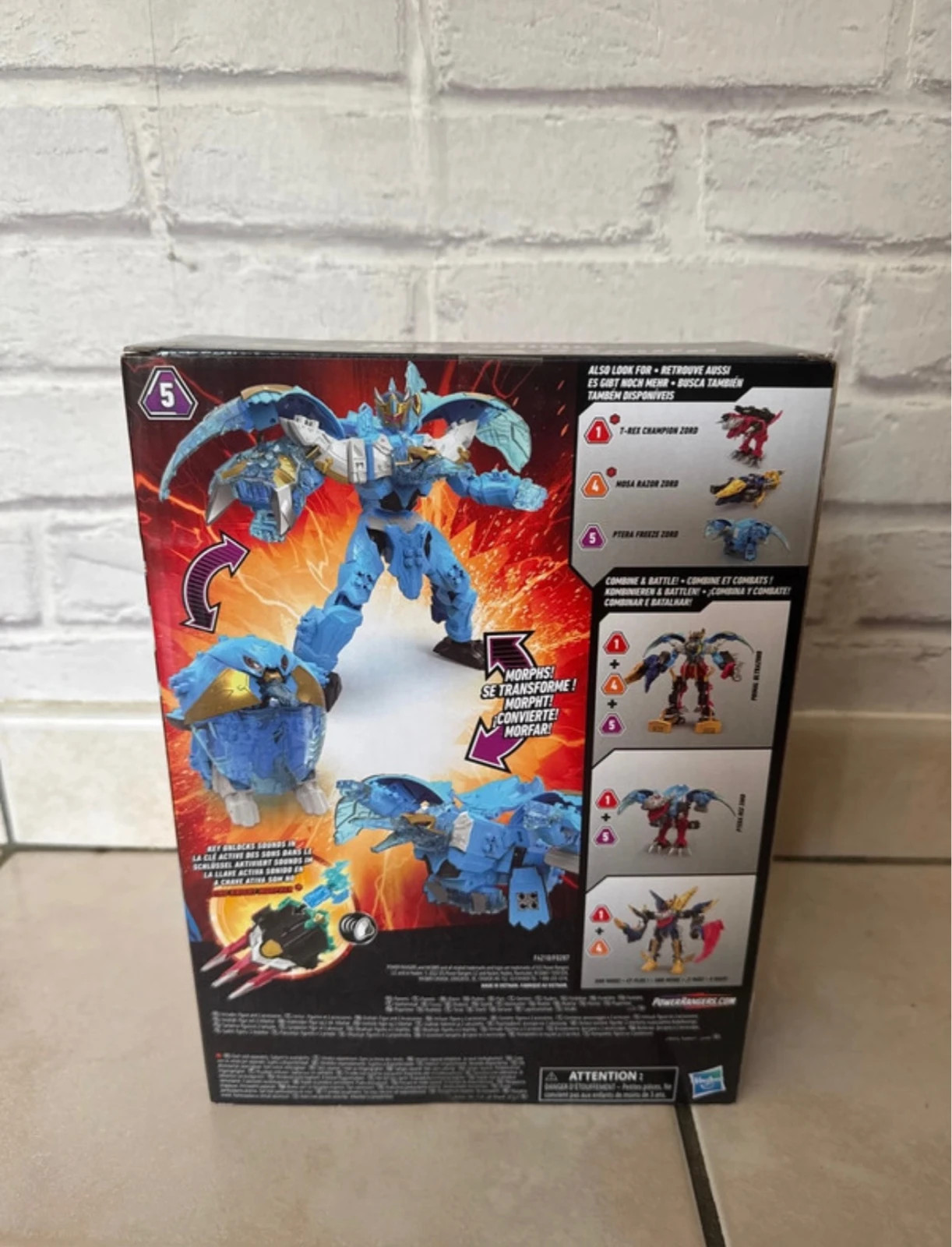 Power Rangers Dino Fury Zord Link Ptera Freeze Zord Numéro 5, Neuf en boite scellée – Power Rangers – taille Taille unique 4