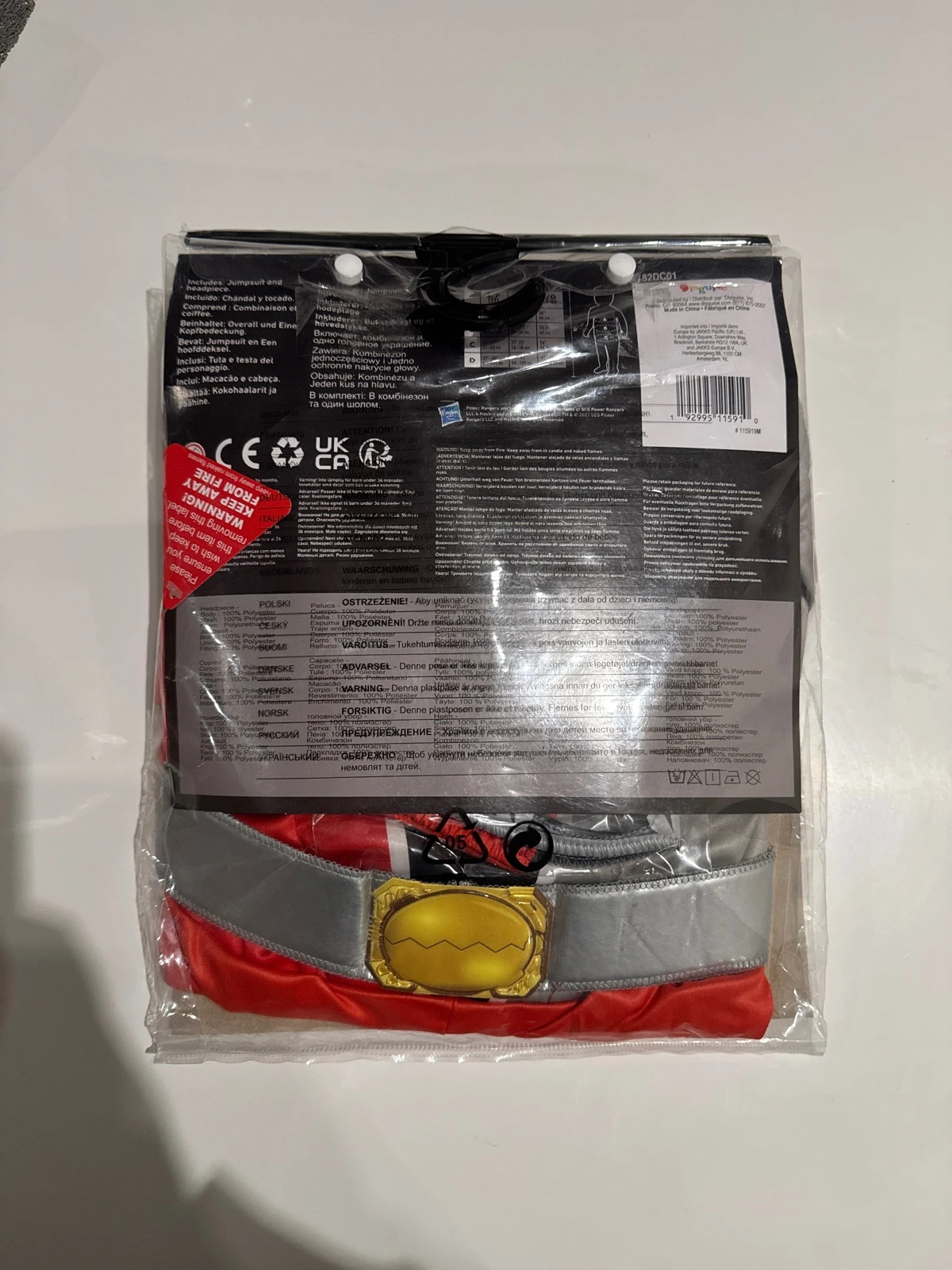 Déguisement Power Rangers Dino Fury Rouge 3/4 ans – Power Rangers – taille Taille unique 2