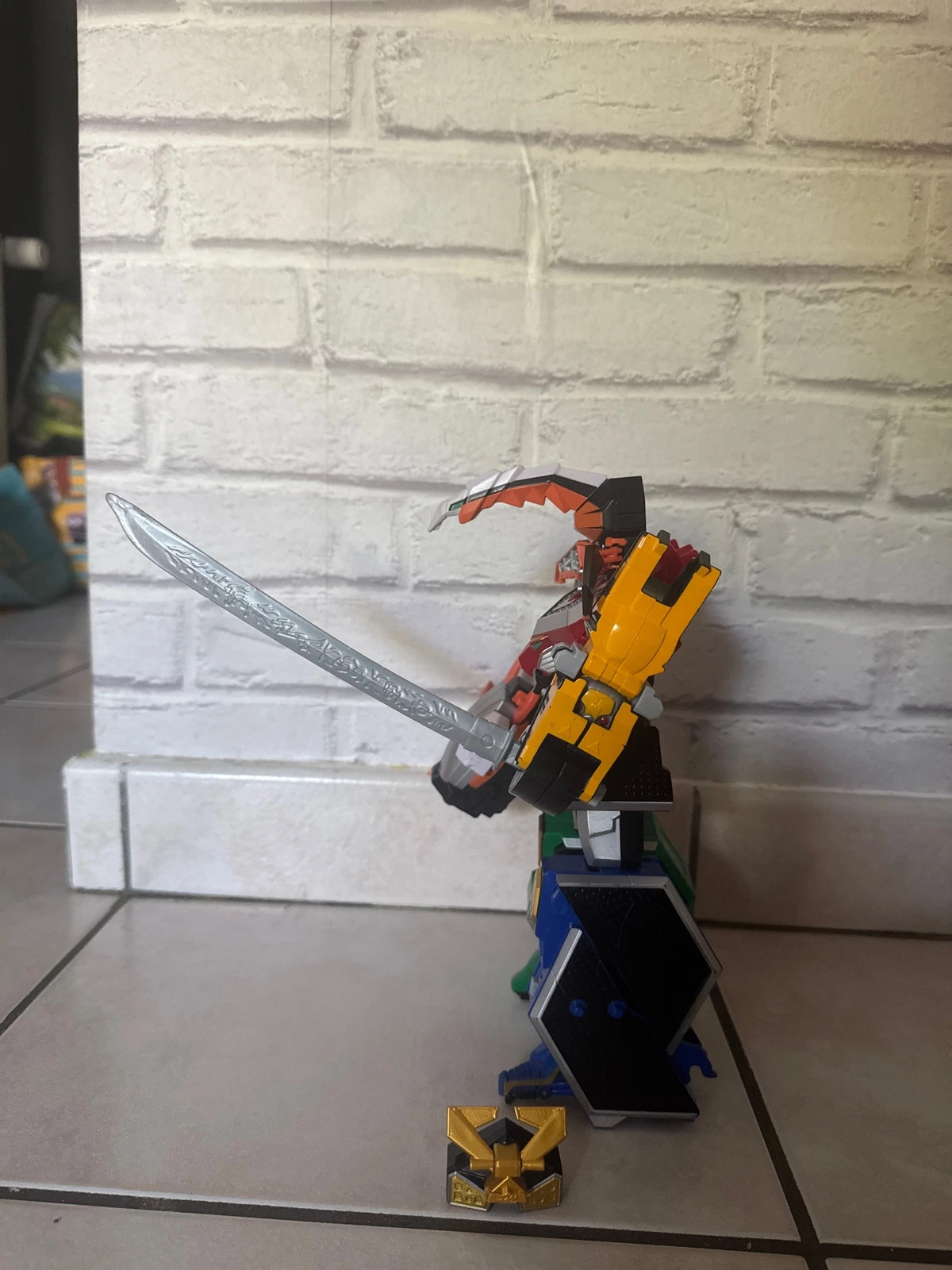 Power Rangers Samurai Sentai Shinkenger DX Shinken Megazord Bandai 2010avec extension Scarabée – taille Taille unique 3