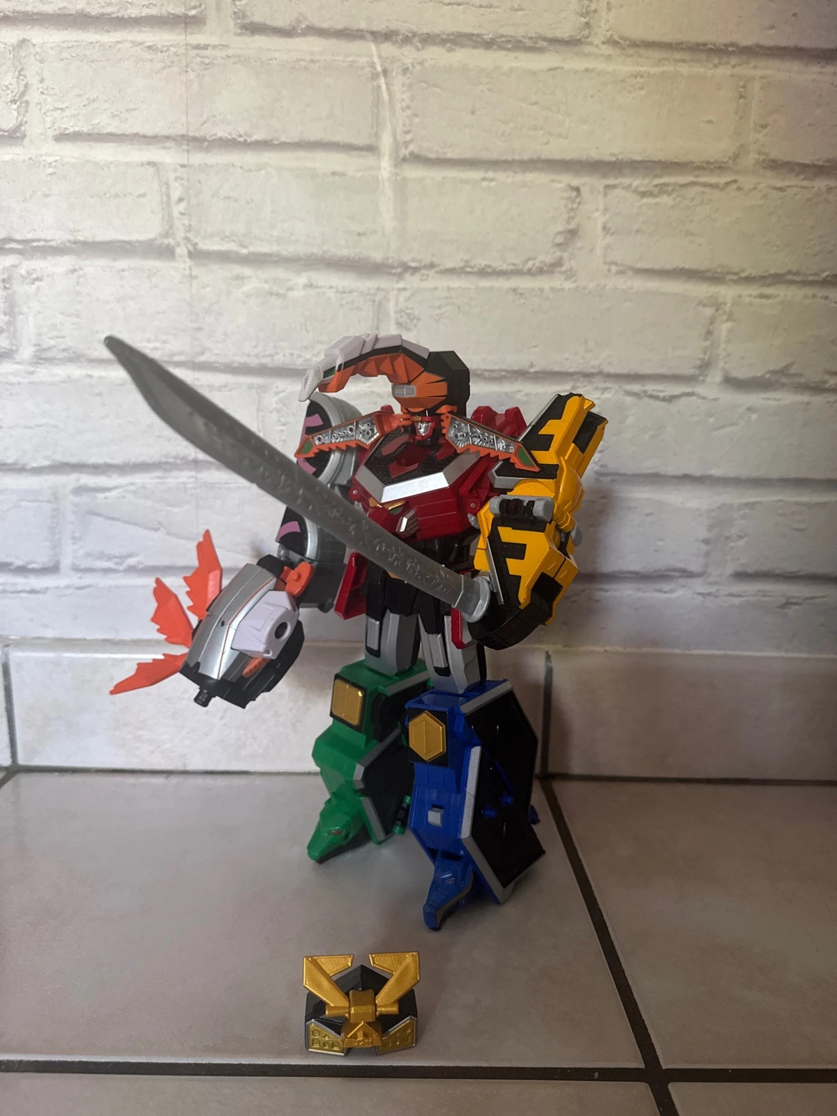 Power Rangers Samurai Sentai Shinkenger DX Shinken Megazord Bandai 2010avec extension Scarabée – taille Taille unique 2