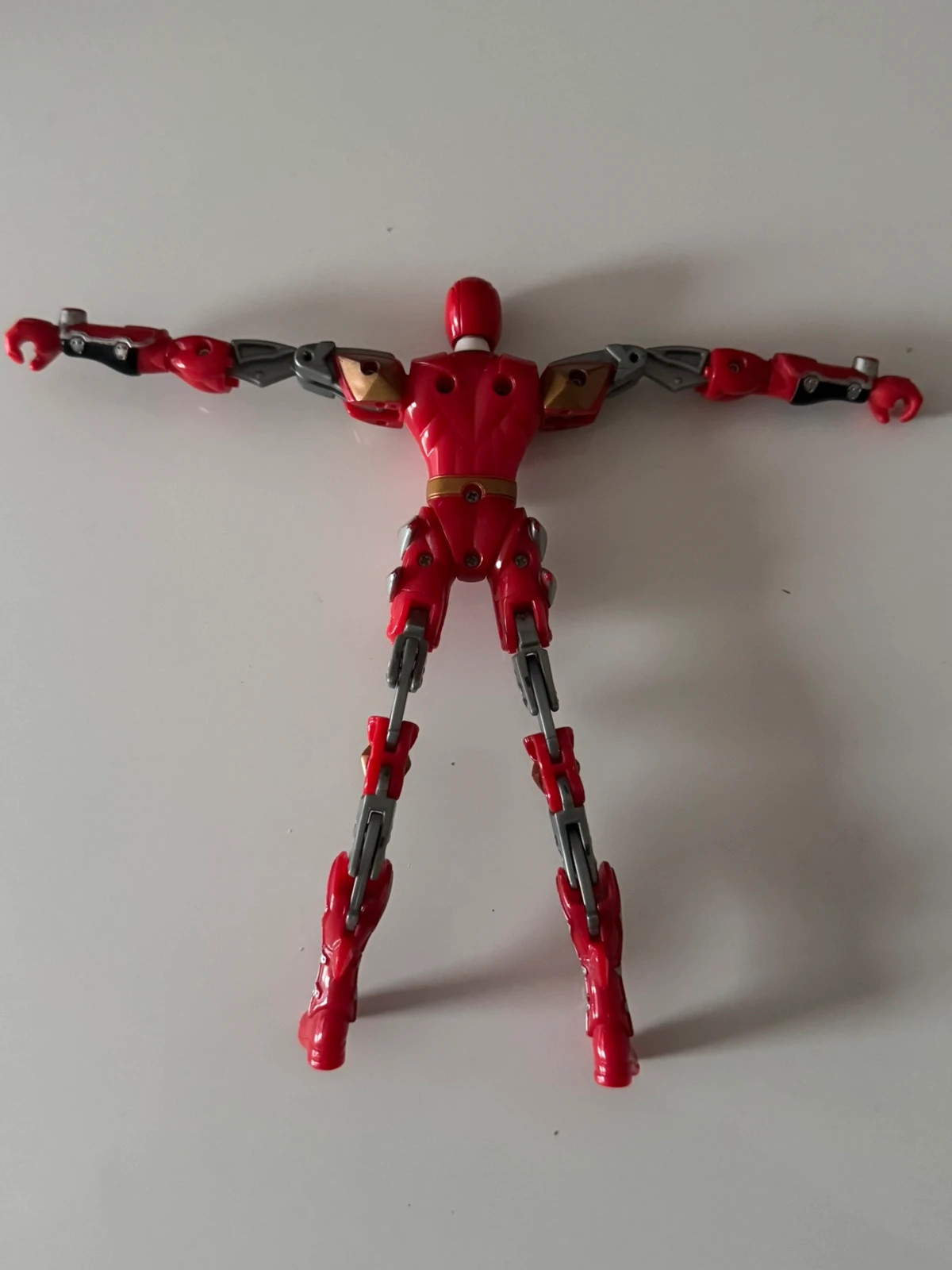 Figurine Power Rangers 2003 Mighty Morphin Dino Thunder rouge extensible Bandai 15 cm – Power Rangers – taille Prématuré, jusqu'à 44cm 4