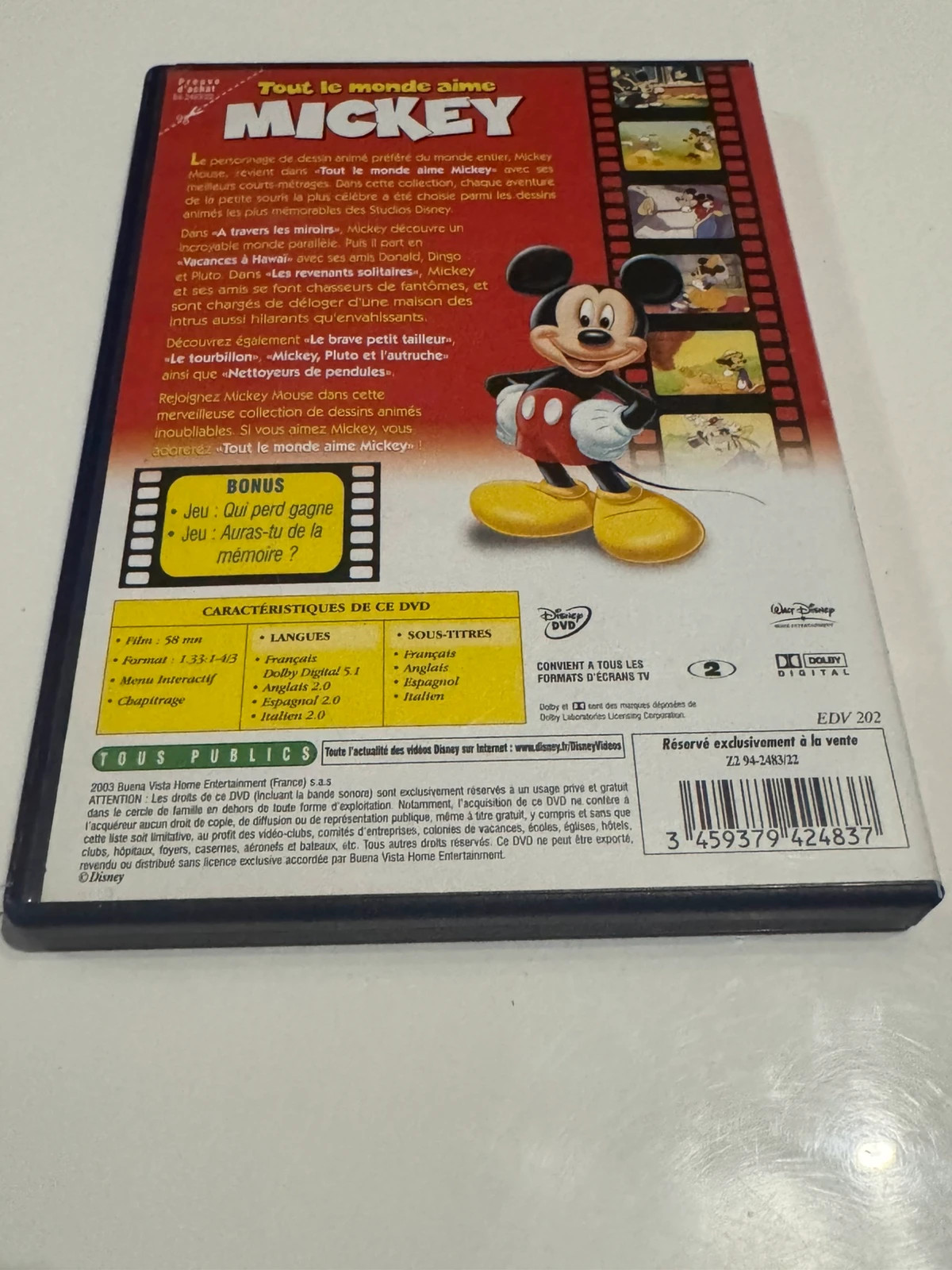 DVD Tout le monde aime Mickey Walt Disney 2