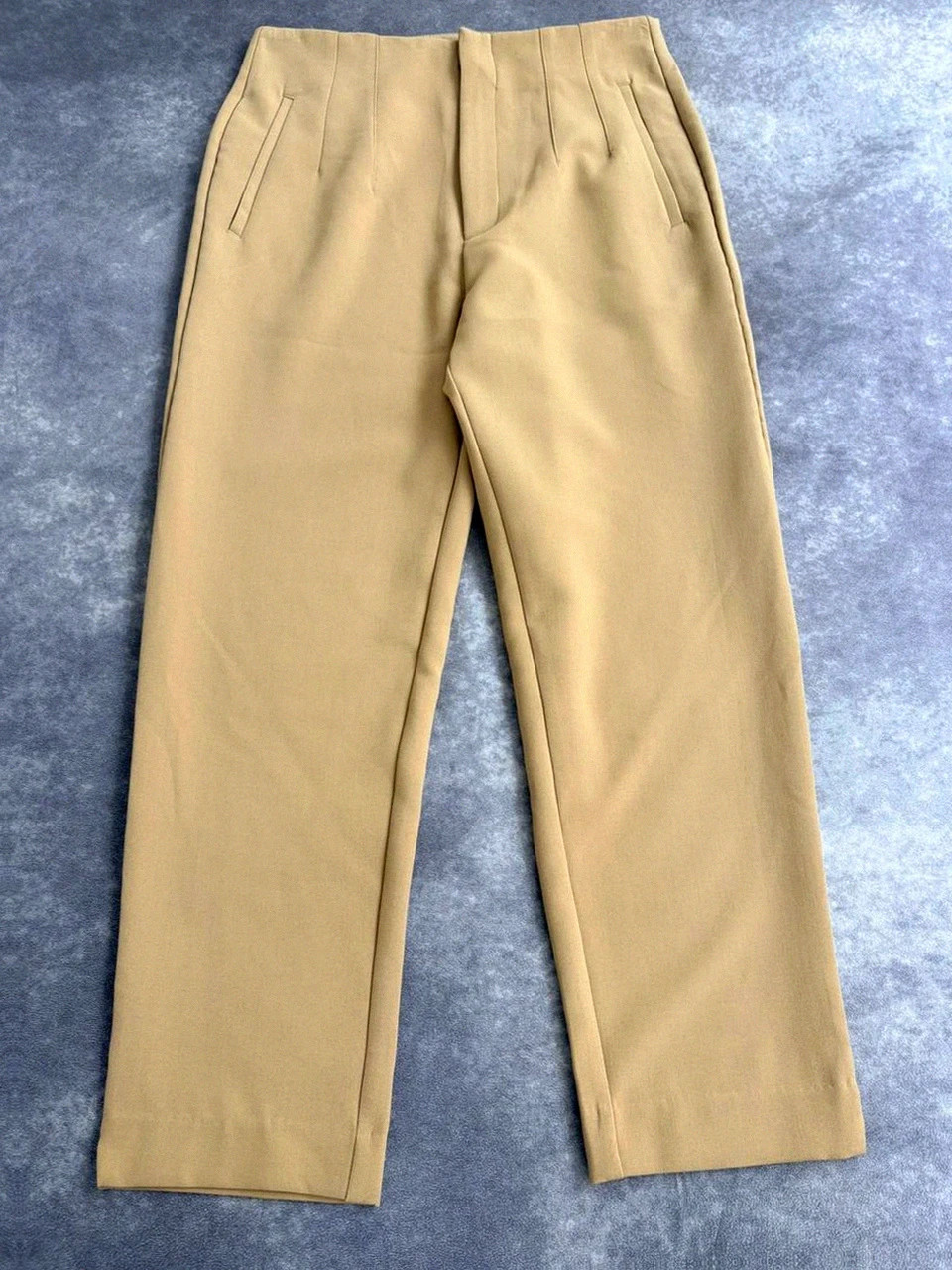 High Waisted Beige Trousers Luxury Chino Pants Straight Leg Casual Formal Office Wear🌺