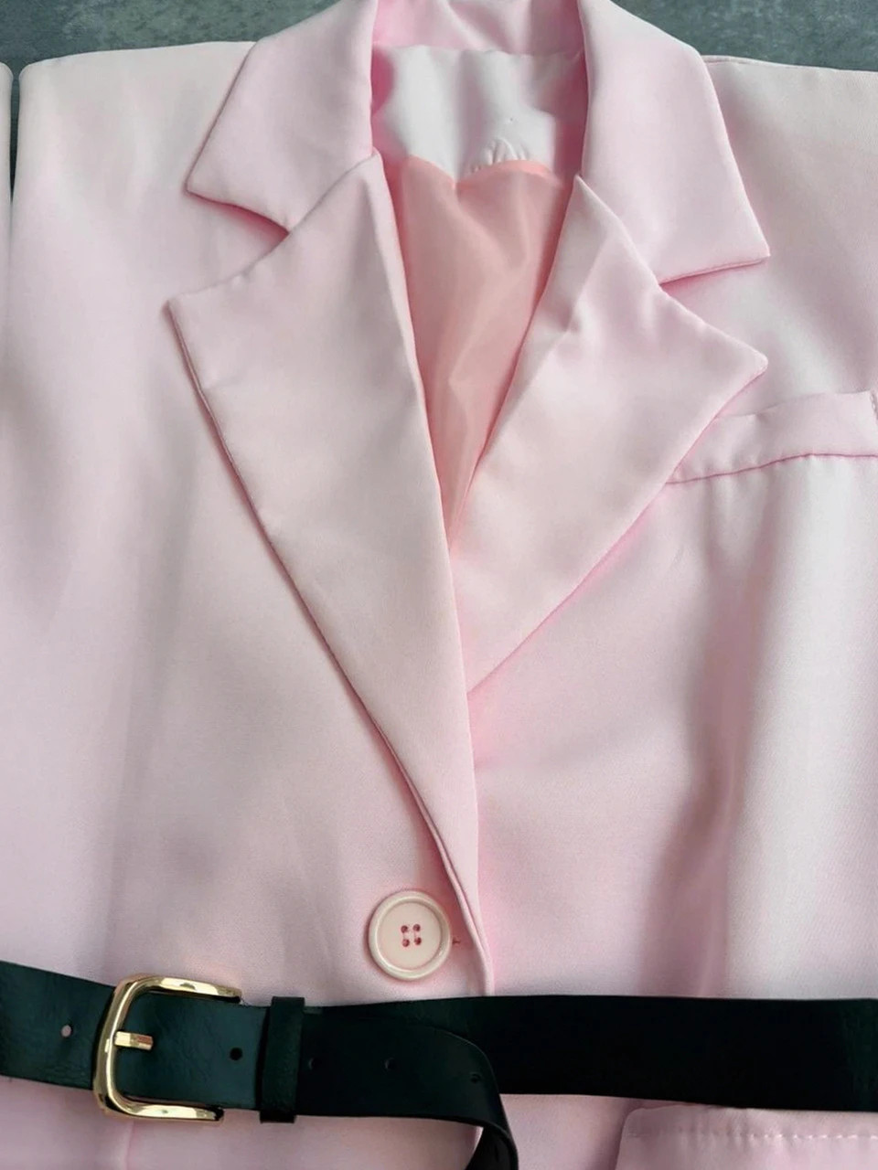 Vestido blazer rosa con cinturón elegante chic sin mangas chaleco ajustado atuendo moderno🌺 – Tendance – taille M / 38 / 10 4