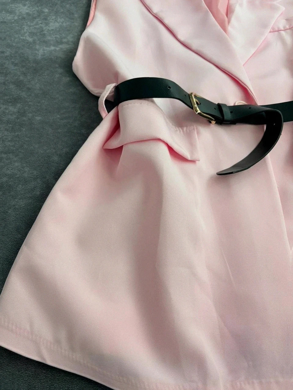 Vestido blazer rosa con cinturón elegante chic sin mangas chaleco ajustado atuendo moderno🌺 – Tendance – taille M / 38 / 10 2