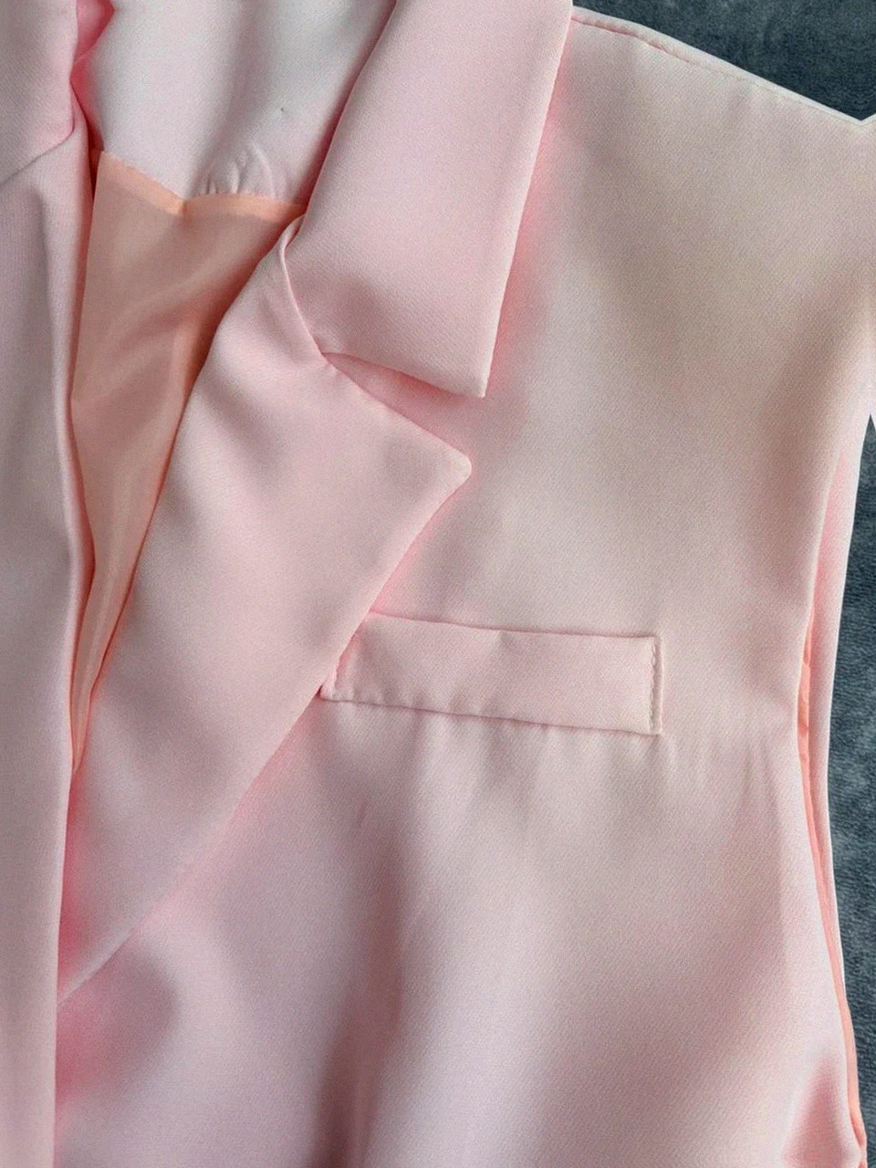 Vestido blazer rosa con cinturón elegante chic sin mangas chaleco ajustado atuendo moderno🌺 – Tendance – taille M / 38 / 10 5