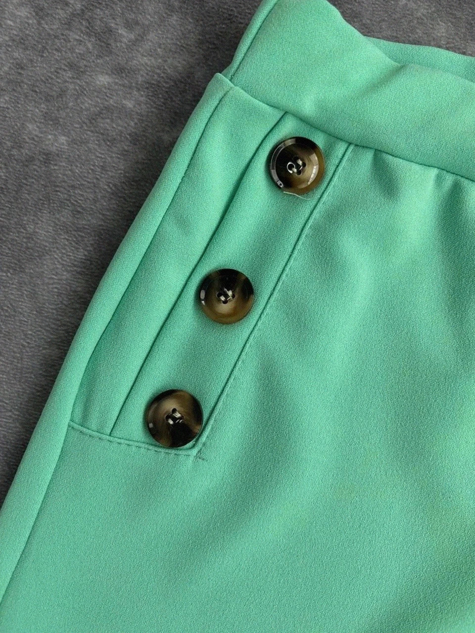 Palazzo Pants Mint Green High-Waisted with Button Detail🌺 – Vintage Dressing – taille M / 38 / 10 4