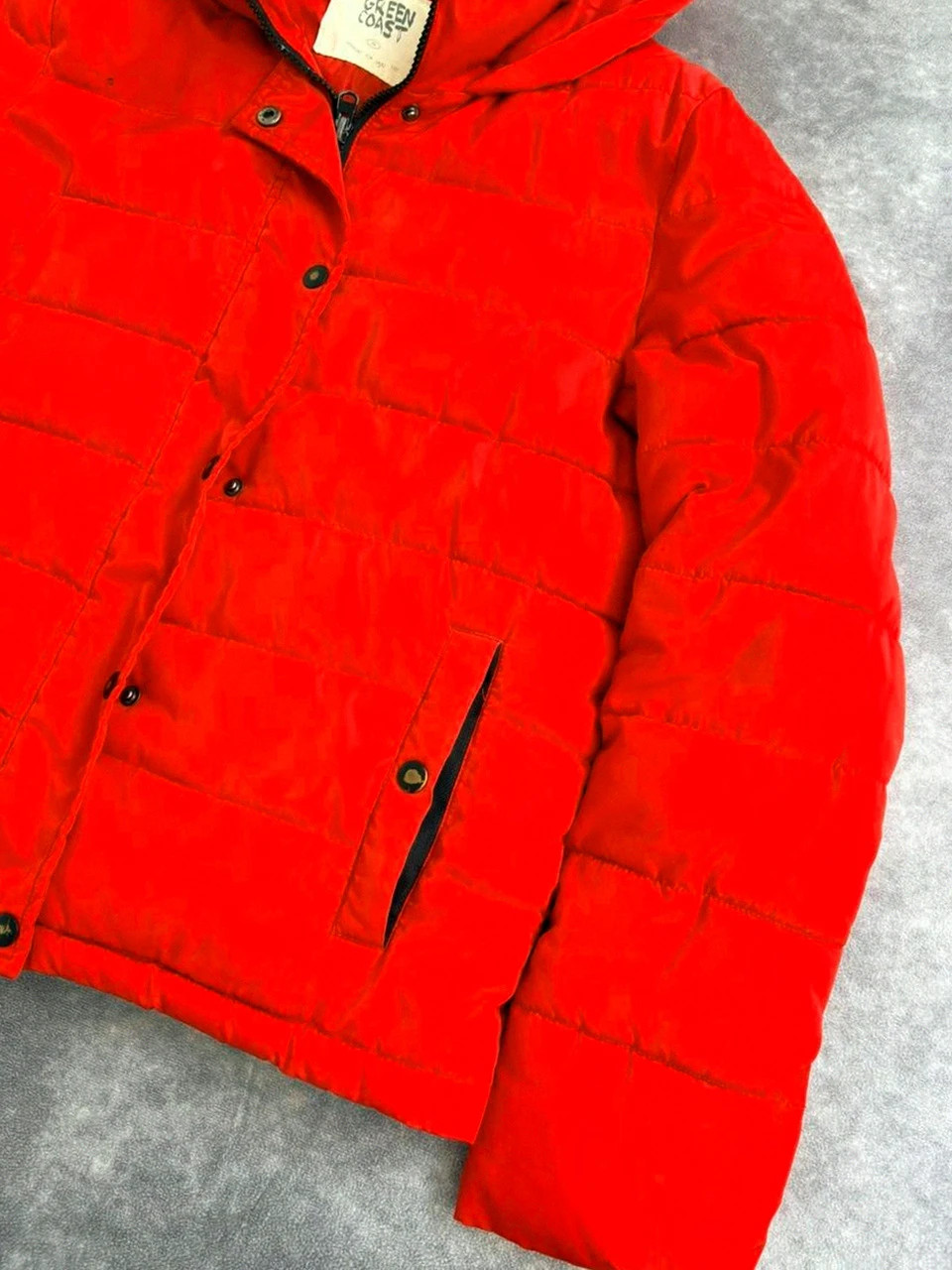 Puffer Jacket Hooded Womens Red Green Coast S Winter Coat🌺 – Green Coast – taille S / 36 / 8 3