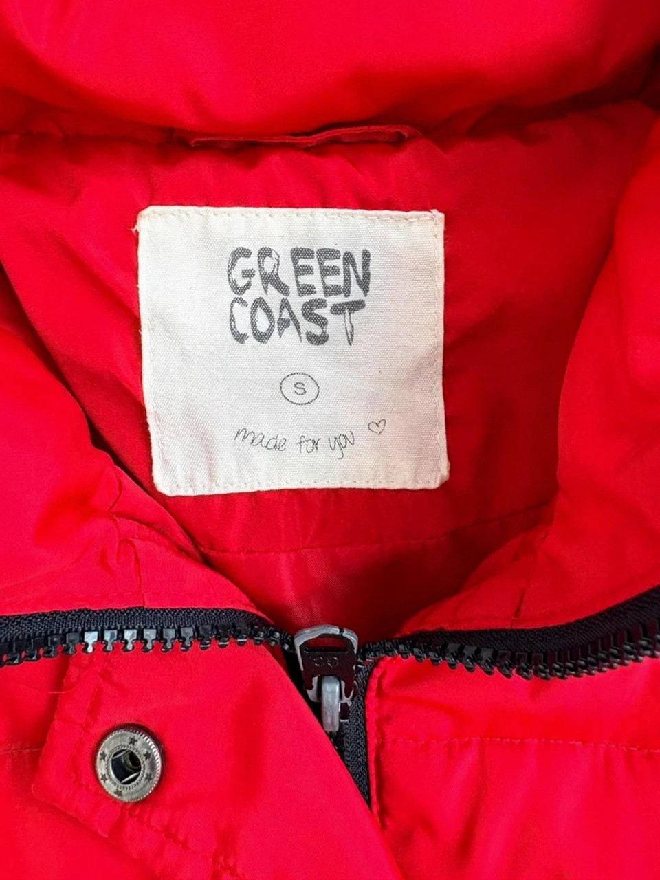 Puffer Jacket Hooded Womens Red Green Coast S Winter Coat🌺 – Green Coast – taille S / 36 / 8 4