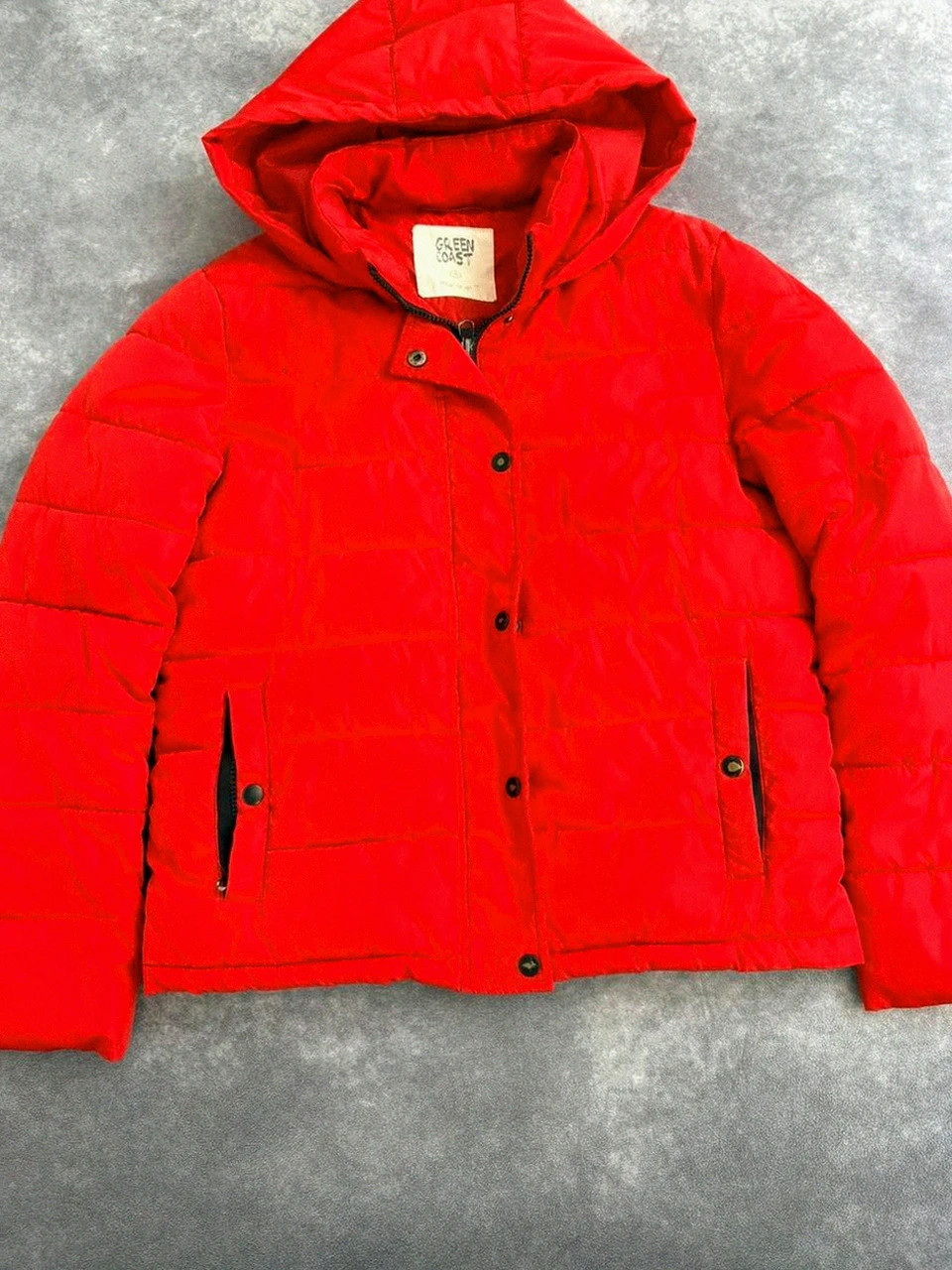 Puffer Jacket Hooded Womens Red Green Coast S Winter Coat🌺