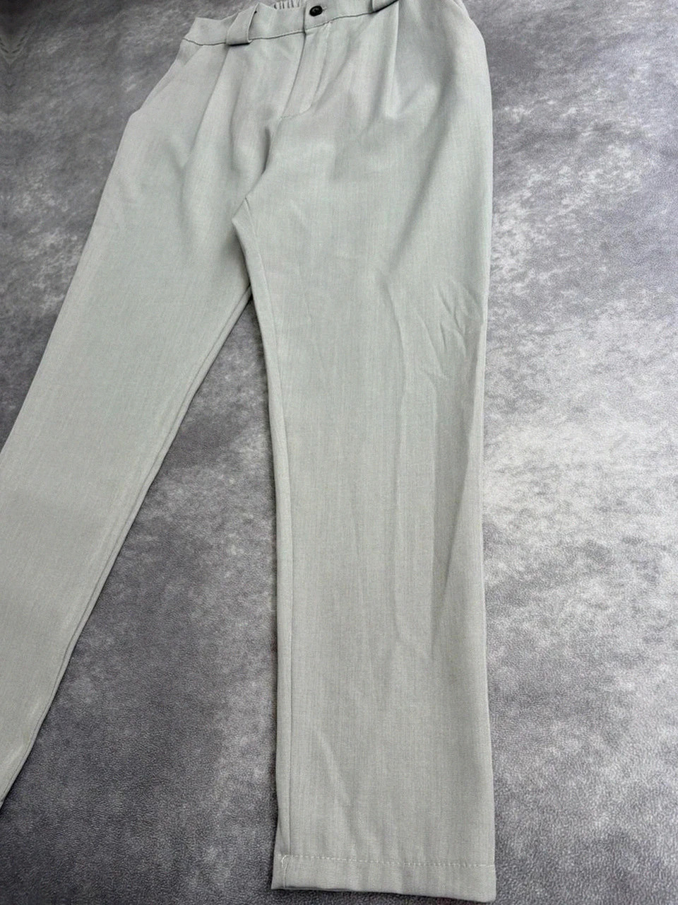 Pantalones elegantes rectos de cintura alta gris minimalistas formales para mujer🌺 – Vintage Dressing – taille M / 38 / 10 3