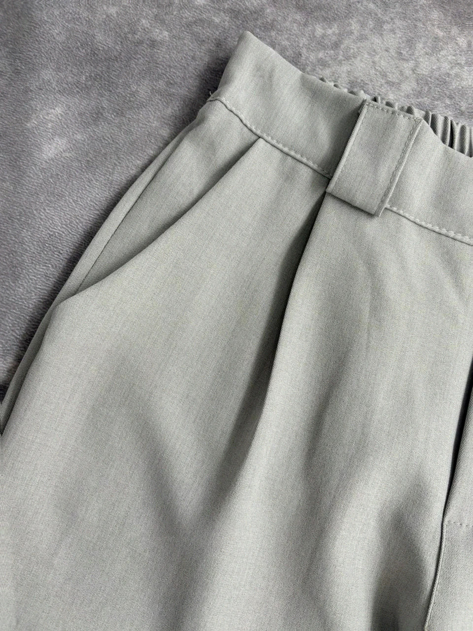 Pantalones elegantes rectos de cintura alta gris minimalistas formales para mujer🌺 – Vintage Dressing – taille M / 38 / 10 5