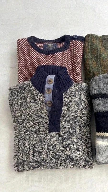 Men Knitwear Vintage Bundle Wool Blend Cardigan Sweaters Size L XL Geometric Pattern Striped🌺 – Vintage Dressing – taille L 2