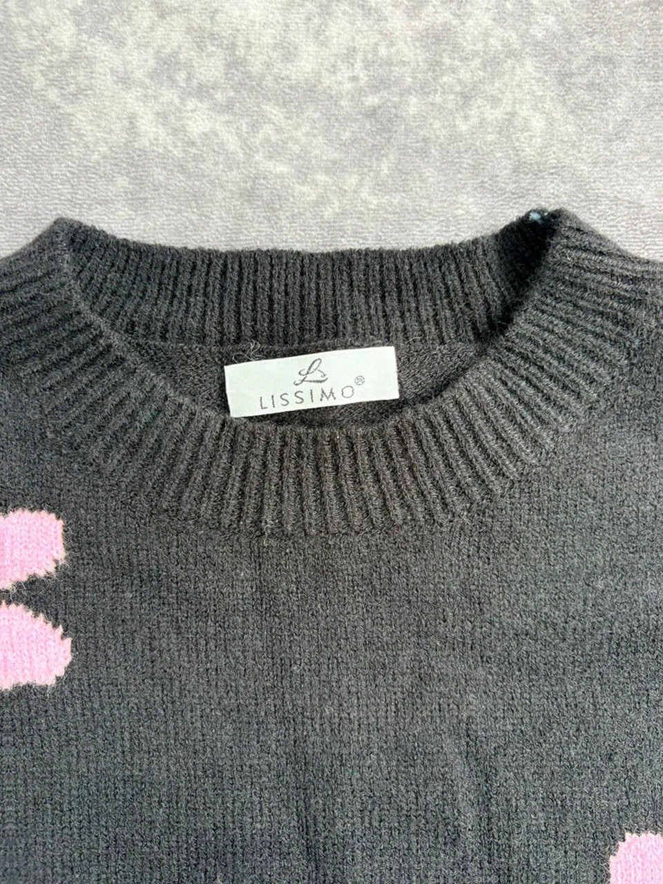 Suéter negro flores rosas retro oversized estilo cute floral aesthetic🌺 – Tendance – taille M / 38 / 10 5