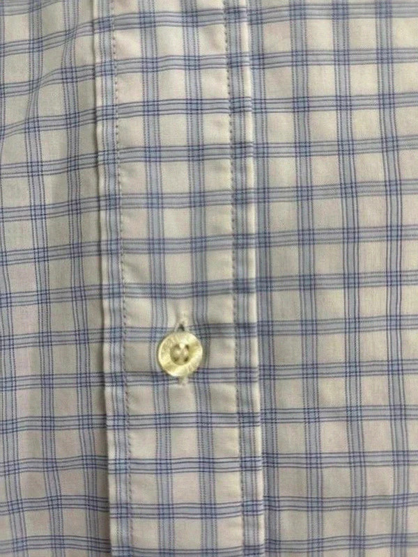 Camisa Lacoste de cuadros blanca azul con logo cocodrilo vintage casual🌺 – Lacoste – taille 42 cm 4