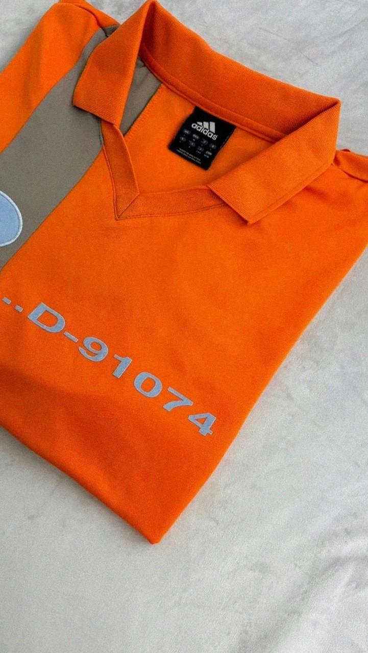Adidas Polo Shirt Vintage Orange Retro Style Number 3 Y2K 90s Streetwear🌺 – adidas – taille L 4