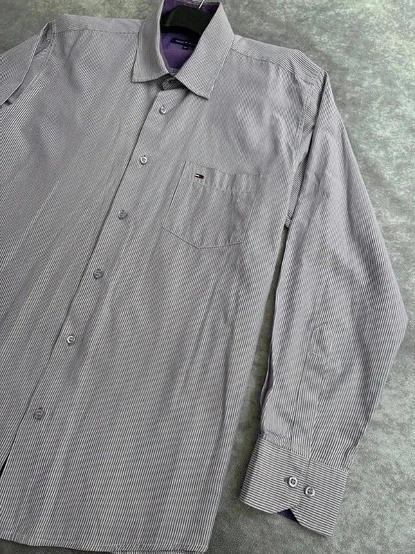 Camisa Tommy Hilfiger Mens Micro Striped Long Sleeve Button Down Fit Classic Size XL🌺 – Tommy Hilfiger – taille XL 3