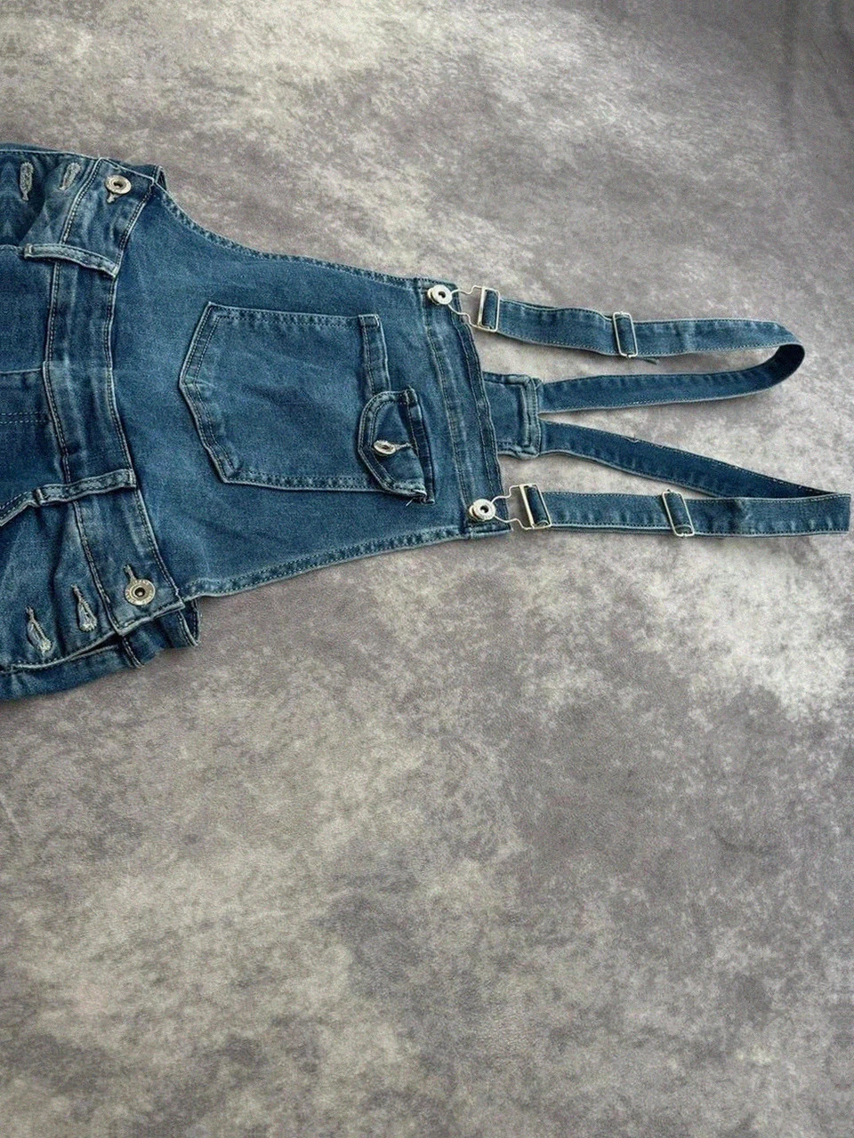 Overalls denim long adjustable straps vintage blue jean dungarees old money colombia – Japan Style – taille L 4